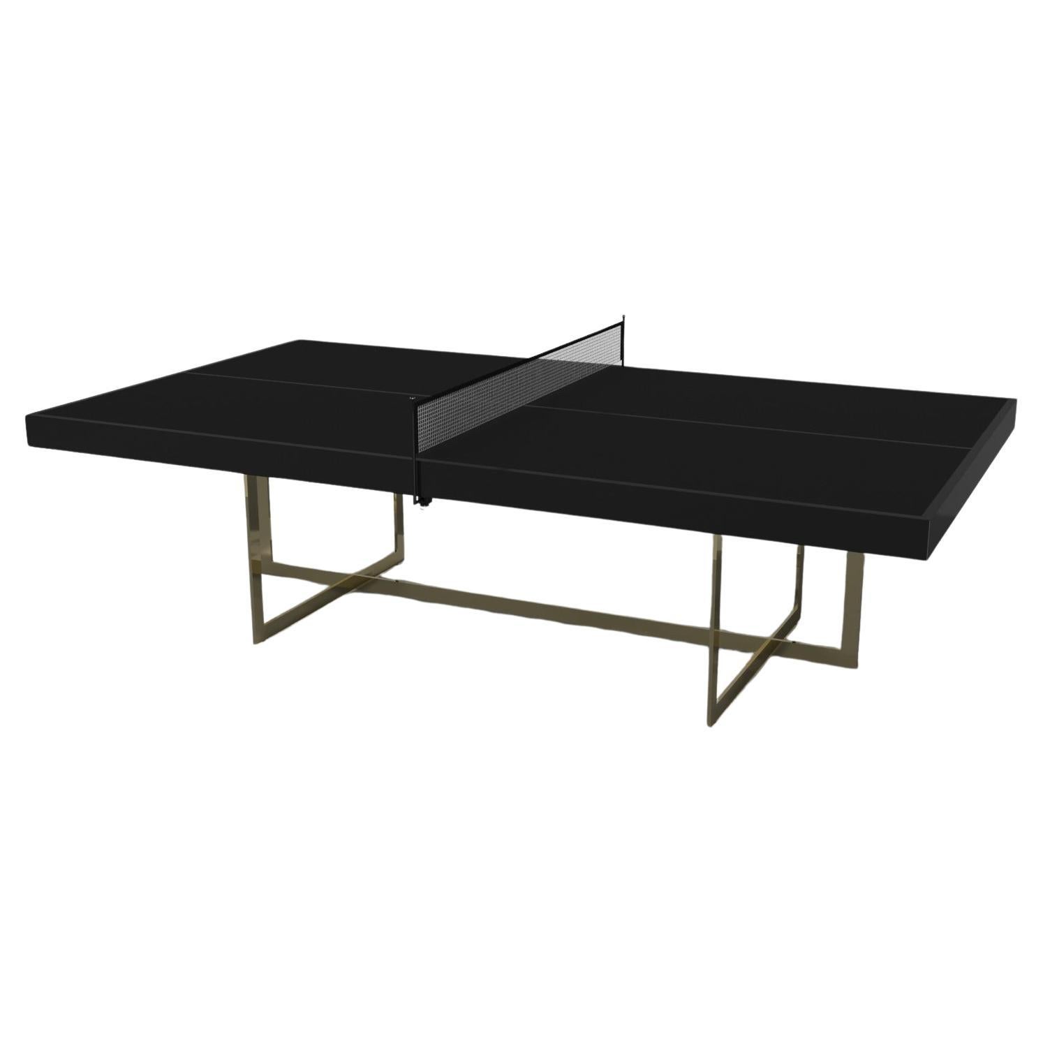 Elevate Customs Beso Tennis Table /Brass Stainless Steel Metal in 9'-Made in USA For Sale