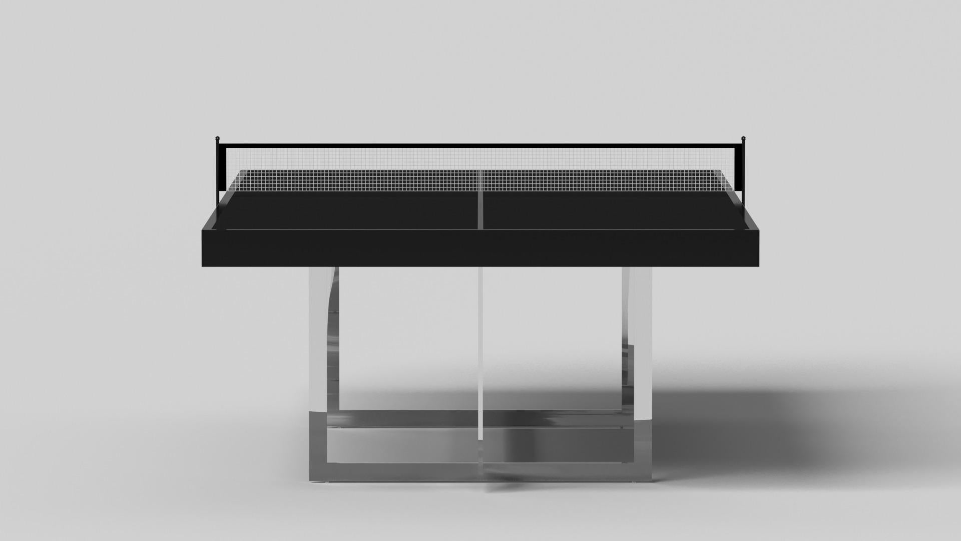 Modern Elevate Customs Beso Tennis Table / Solid Pantone Black Color in 9' -Made in USA For Sale