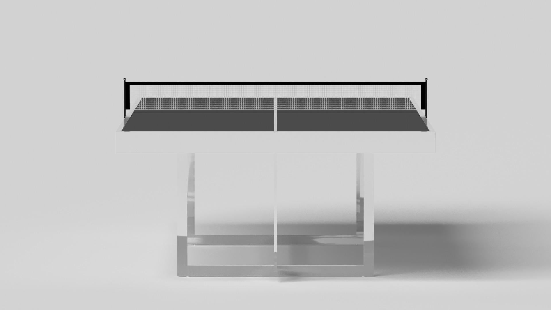 Modern Elevate Customs Beso Tennis Table / Solid Pantone White Color in 9' -Made in USA For Sale