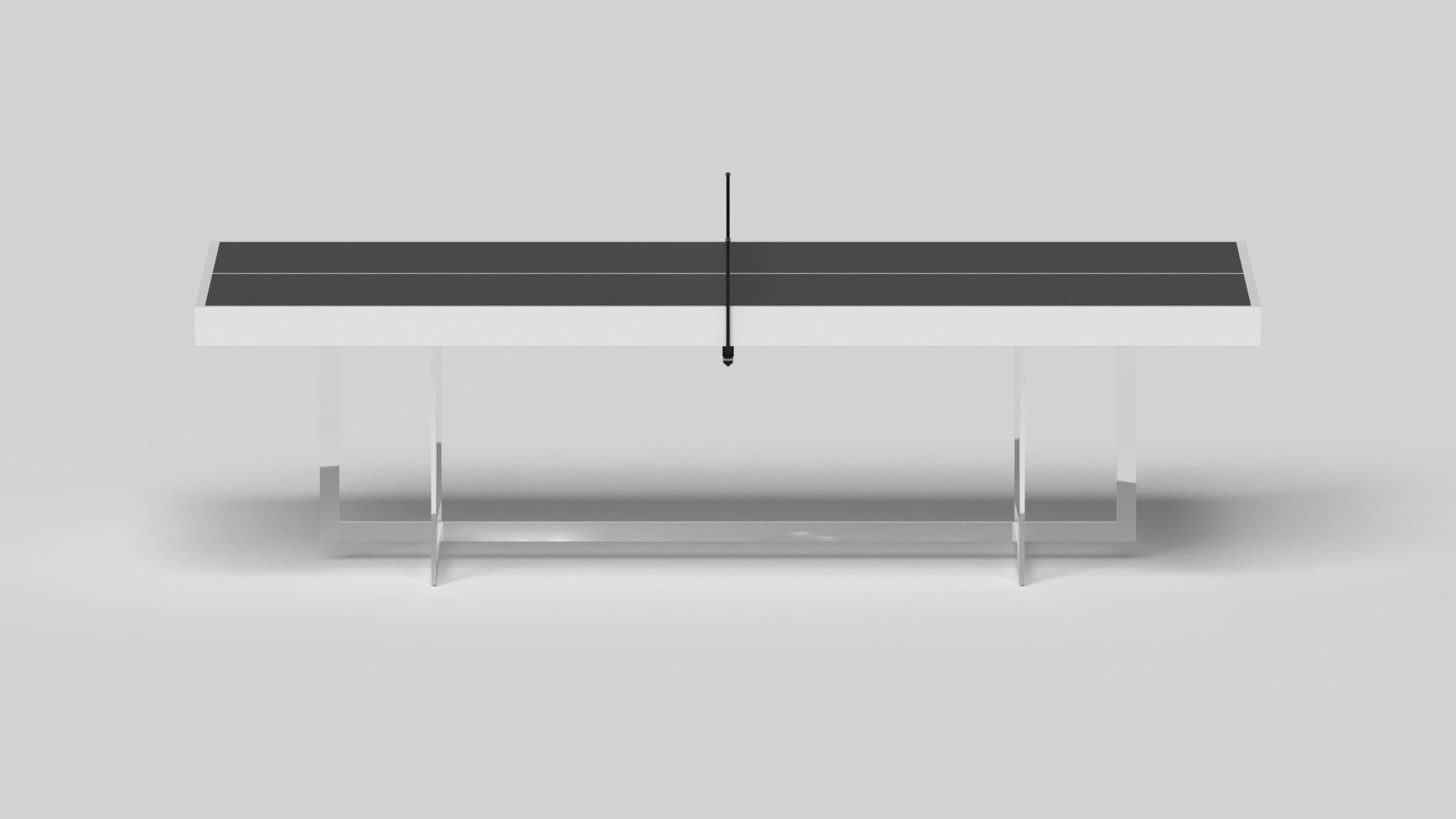 American Elevate Customs Beso Tennis Table / Solid Pantone White Color in 9' -Made in USA For Sale