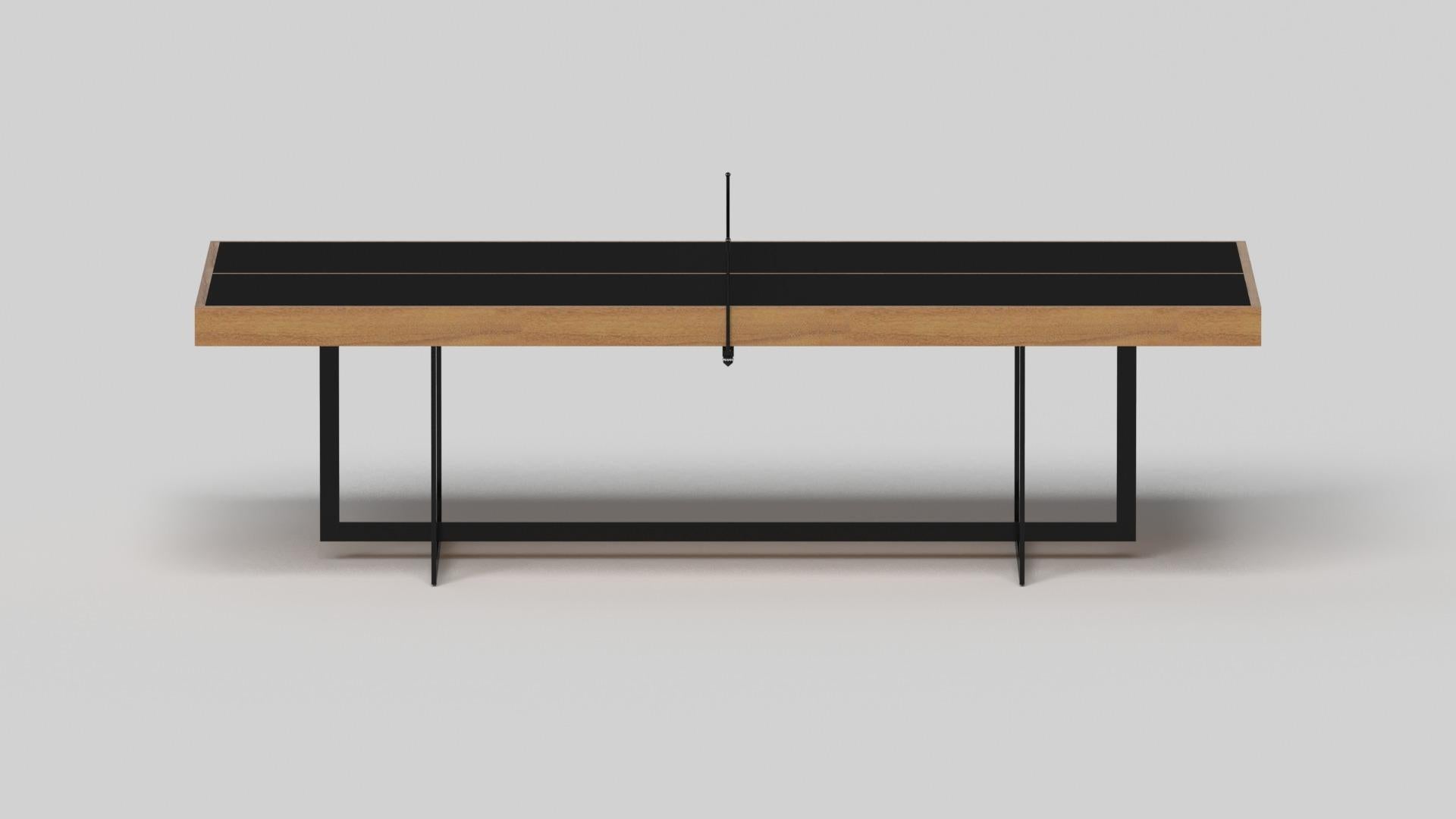 Elevate Customs Mesa de tenis Beso / Madera maciza de teca en 9' - Made in USA Estadounidense en venta