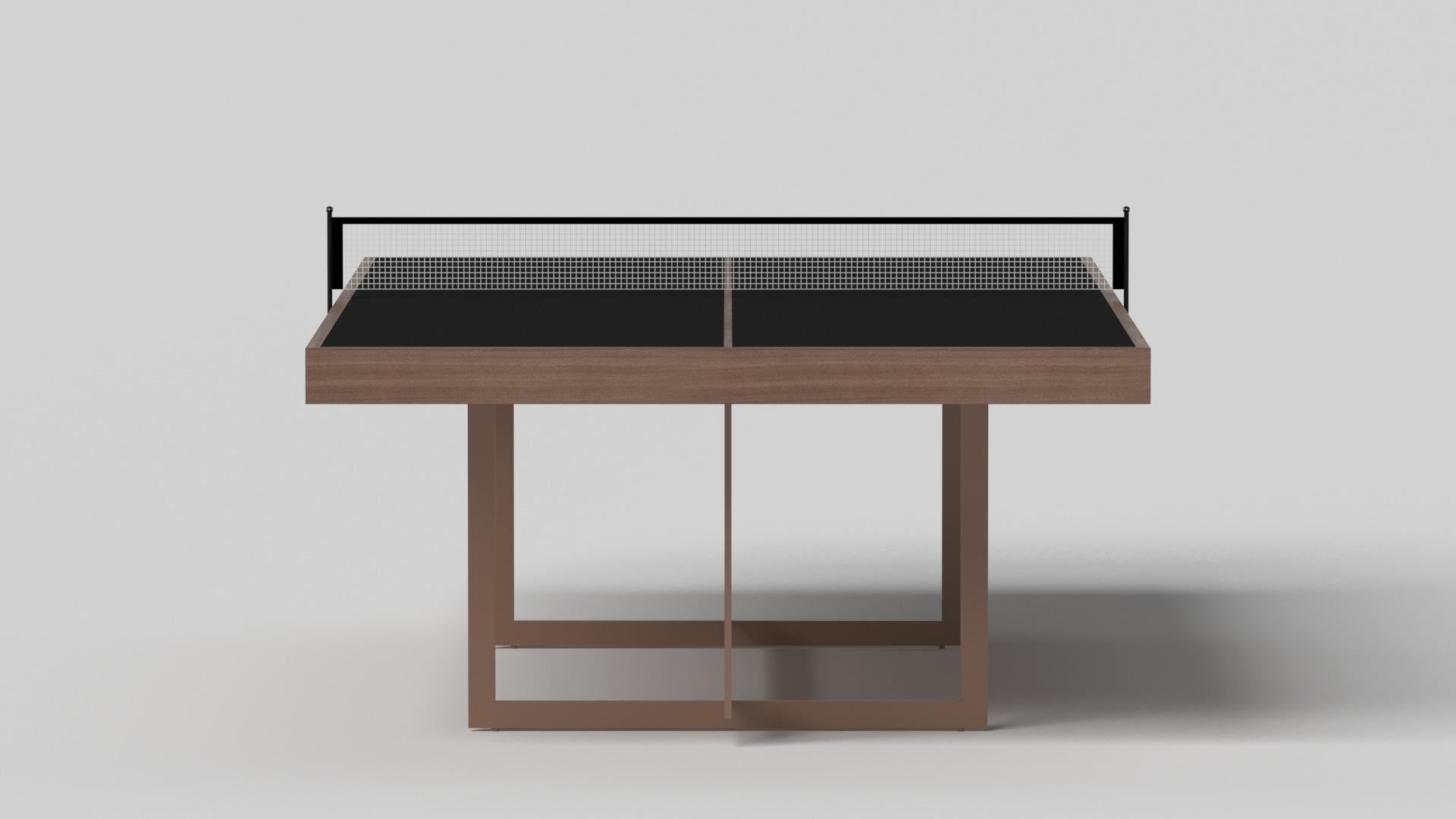 Modern Elevate Customs Beso Tennis Table / Solid Walnut Wood in 9' - Made in USA For Sale
