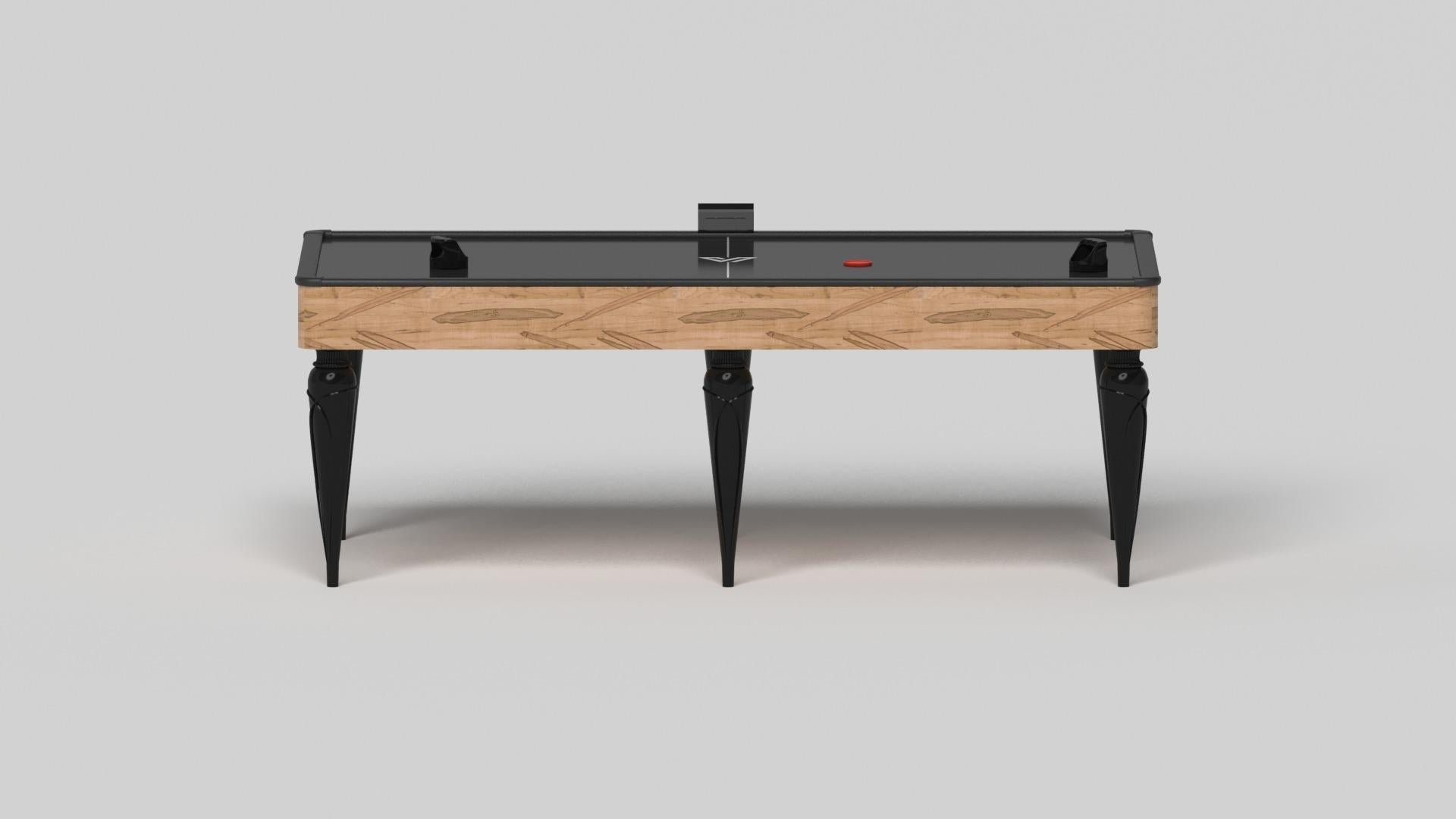 Modern Elevate Customs Don Air Hockey Tables /Solid Curly Maple Wood in 7' -Made in USA For Sale