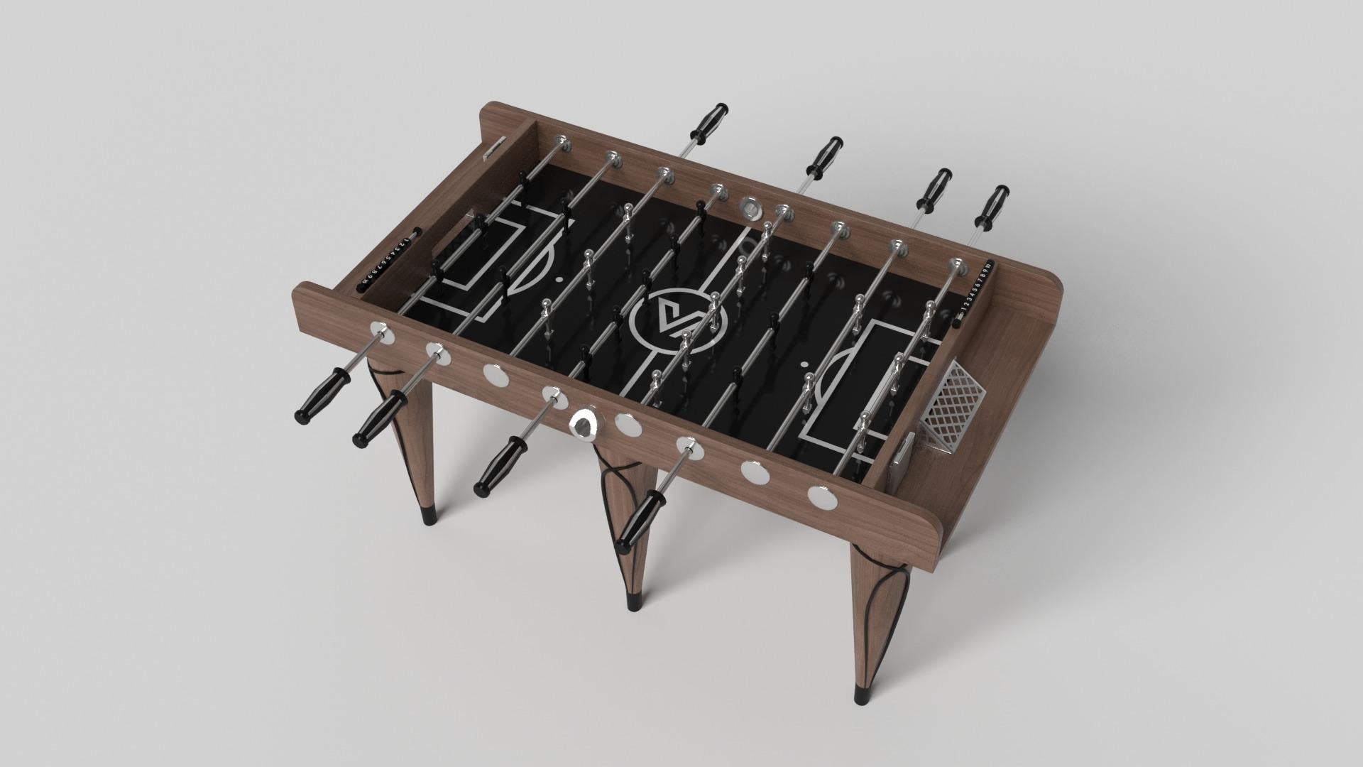 Modern Elevate Customs Don Foosball Tables / Solid Walnut Wood in 5' - Made in USA For Sale