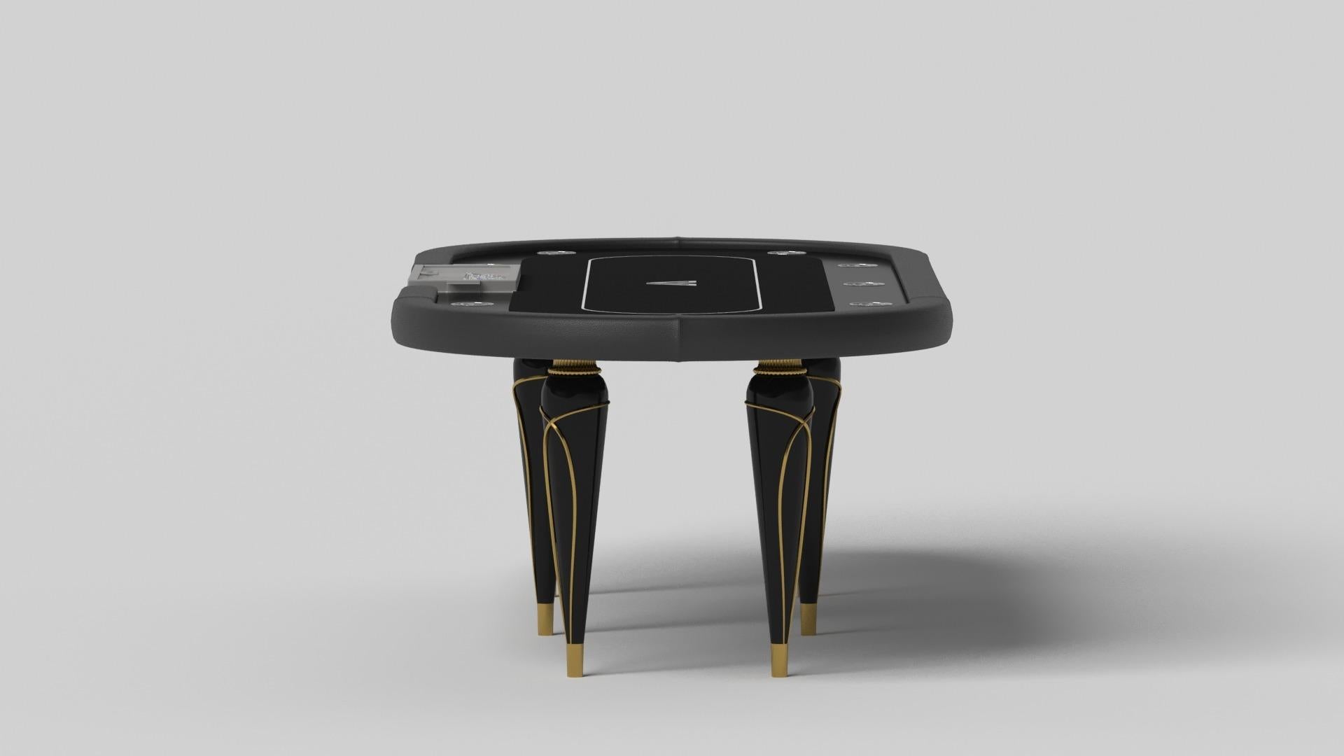 Modern Elevate Customs Don Poker Tables /Solid Pantone Black Color in 8'8