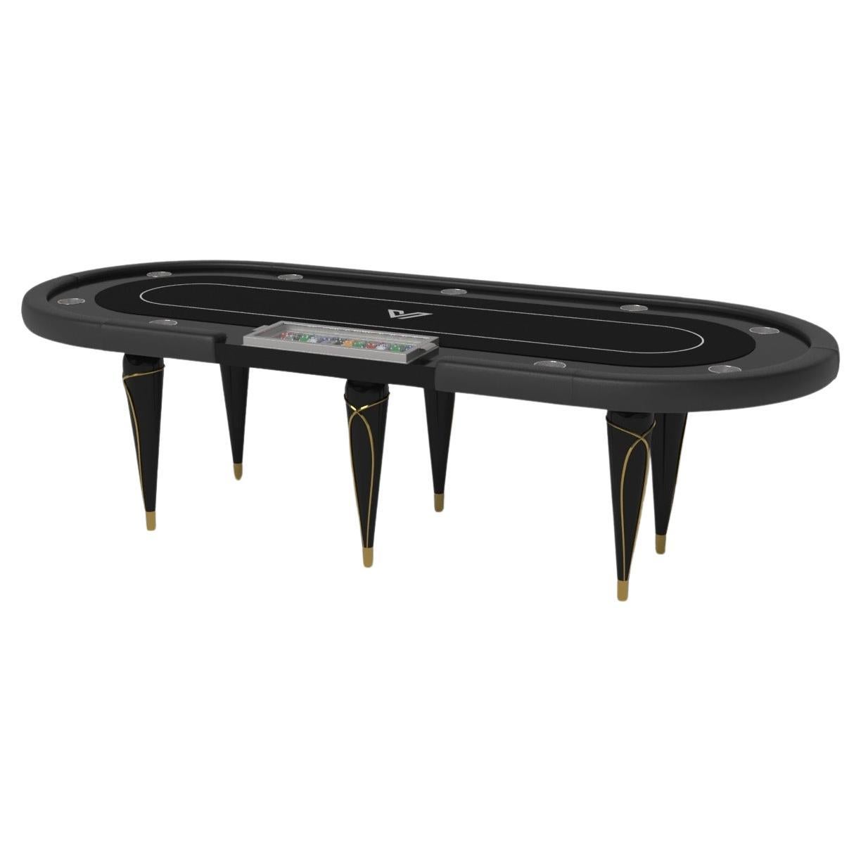Elevate Customs Don Poker Tables /Solid Pantone Black Color in 8'8" -Made in USA For Sale