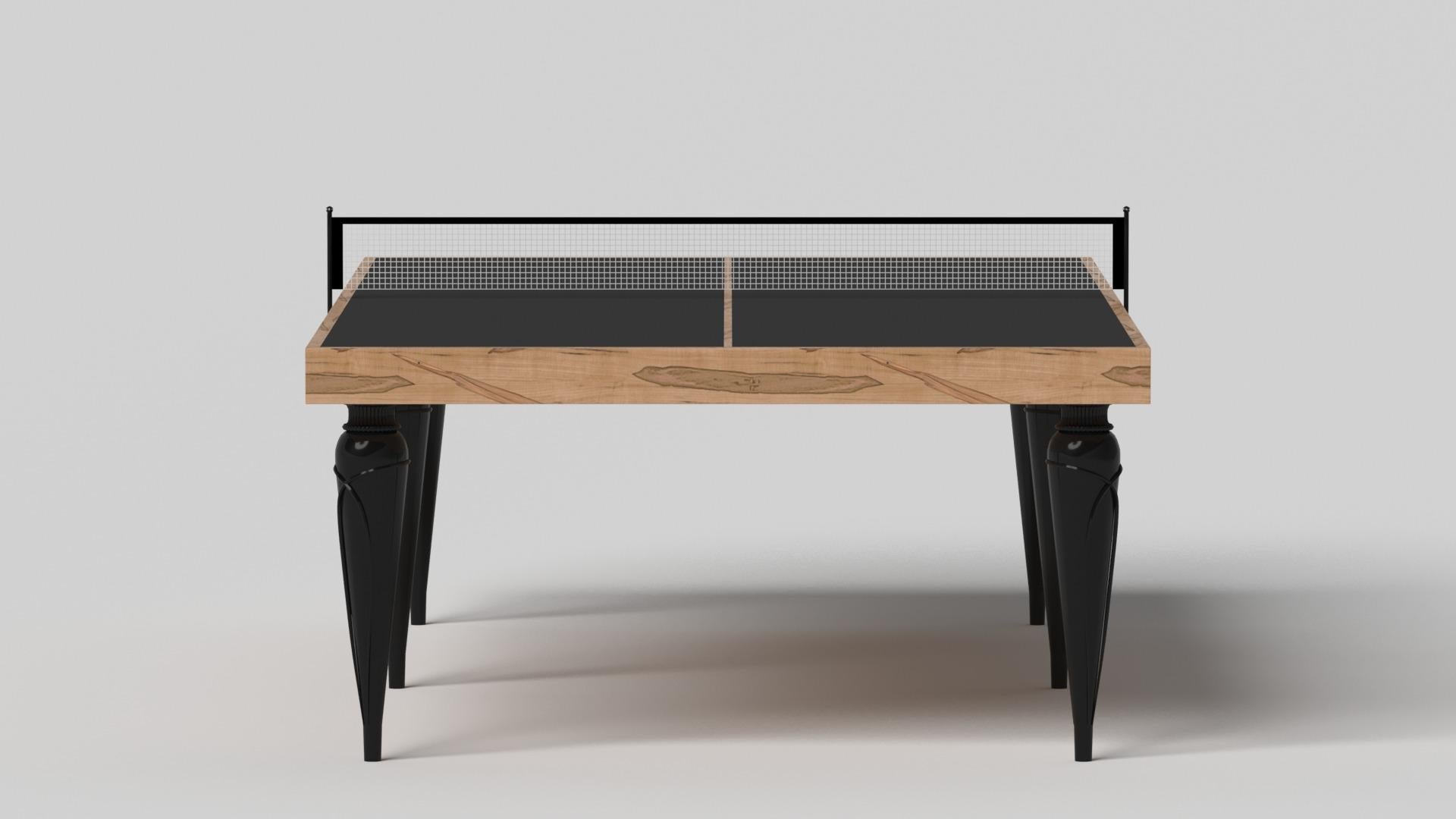 Modern Elevate Customs Don Tennis Table / Solid Curly Maple Wood in 9' - Made in USA For Sale