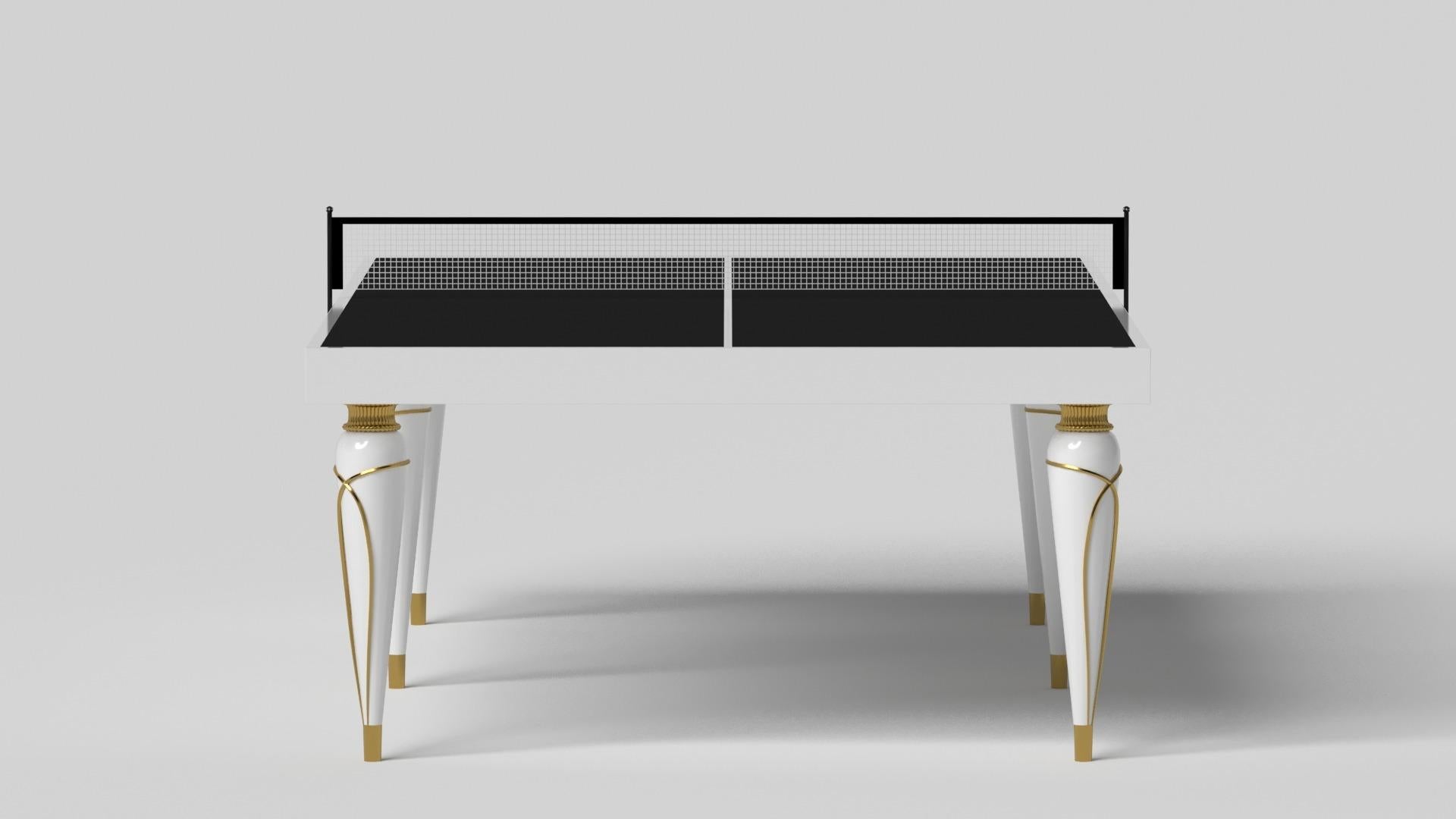 Modern Elevate Customs Don Tennis Table / Solid Pantone White Color in 9' - Made in USA For Sale