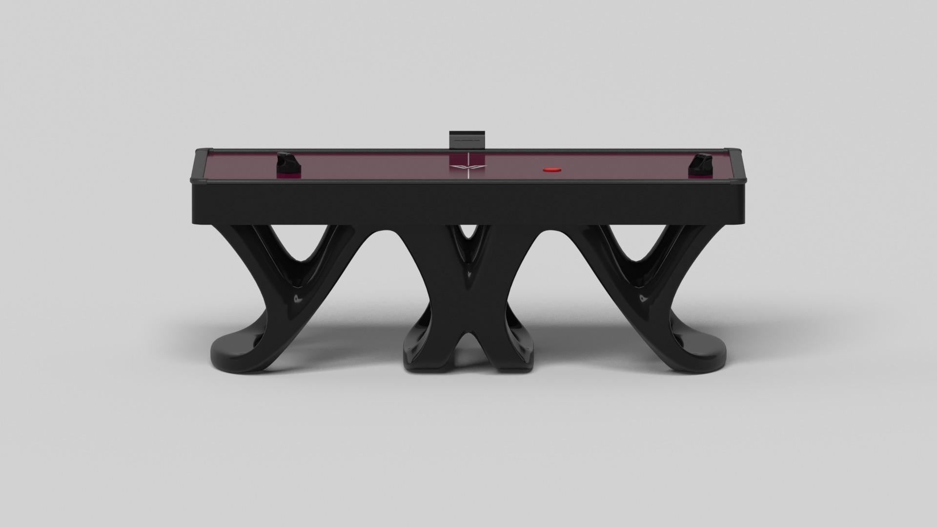 Modern Elevate Customs Draco Air Hockey Tables /Solid Pantone Black  in 7' -Made in USA For Sale