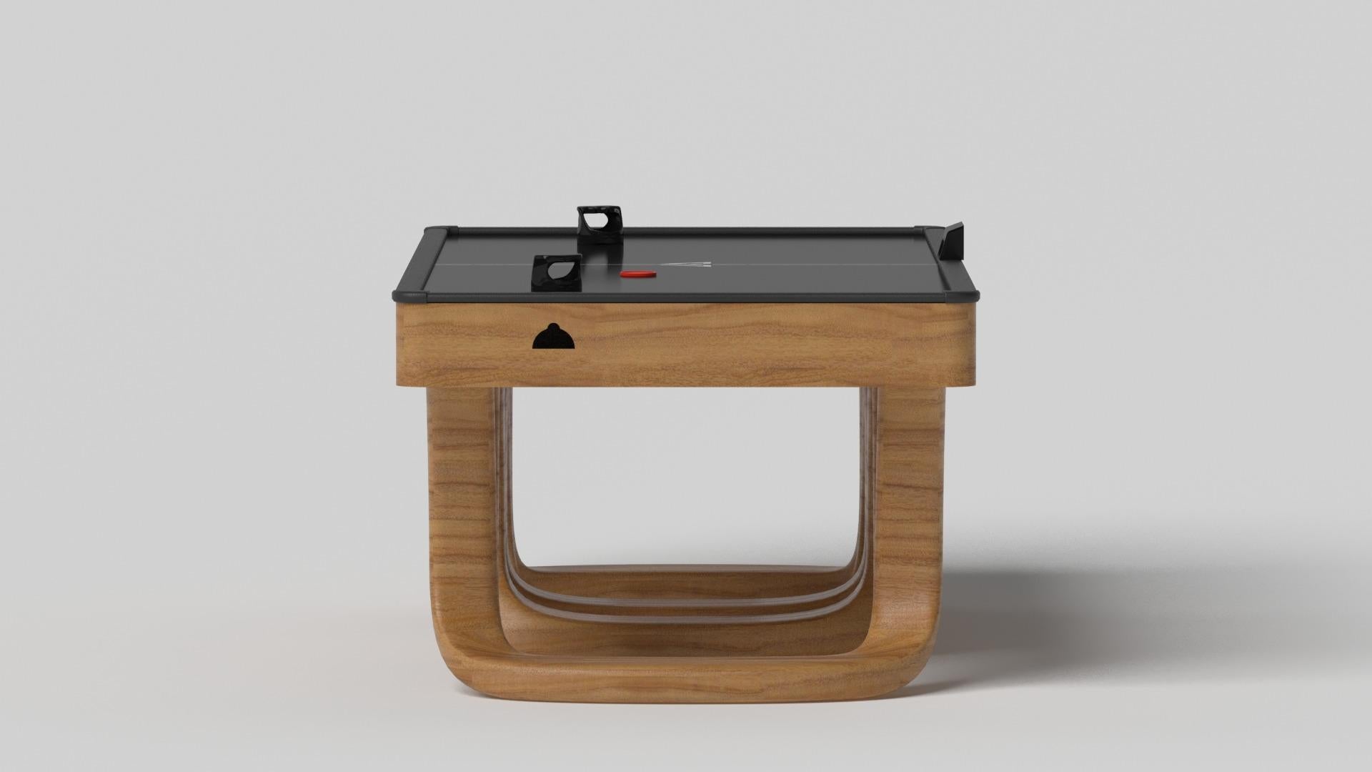Moderne Elevate Customs Draco Air Hockey Tables / Solid Teak Wood in 7' - Made in USA en vente