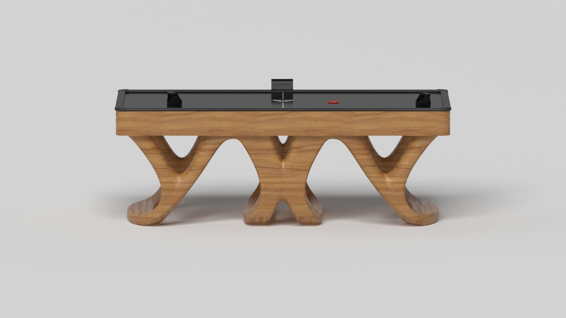 Américain Elevate Customs Draco Air Hockey Tables / Solid Teak Wood in 7' - Made in USA en vente