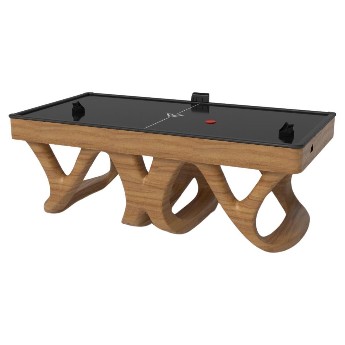 Elevate Customs Draco Air Hockey Tables / Solid Teak Wood in 7' - Made in USA