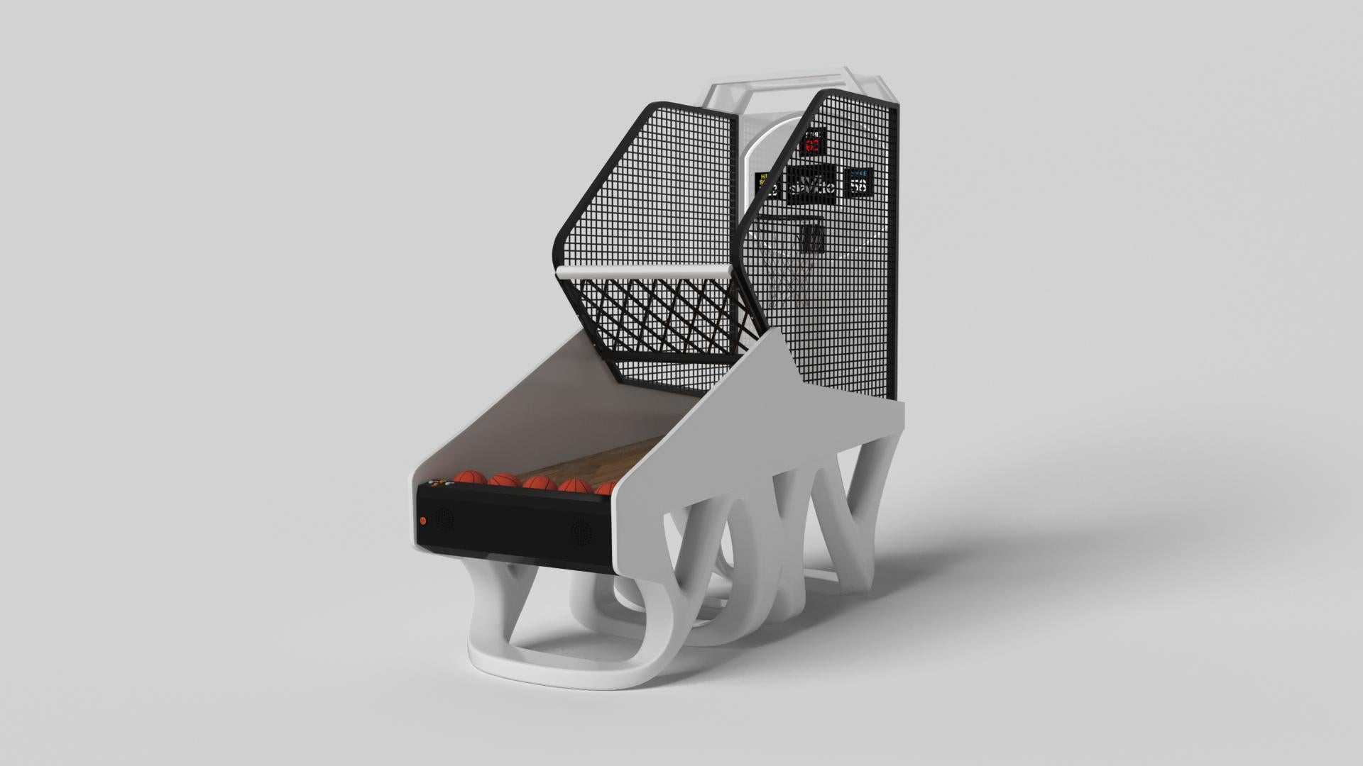 Ispirato all'opera di Antoni Gaudi e al movimento del Modernismo catalano, il gioco da basket Draco vanta uno stile audace con gambe lisce e curve e componenti digitali integrati per un gioco energico. Realizzato con maestria in legno massiccio,