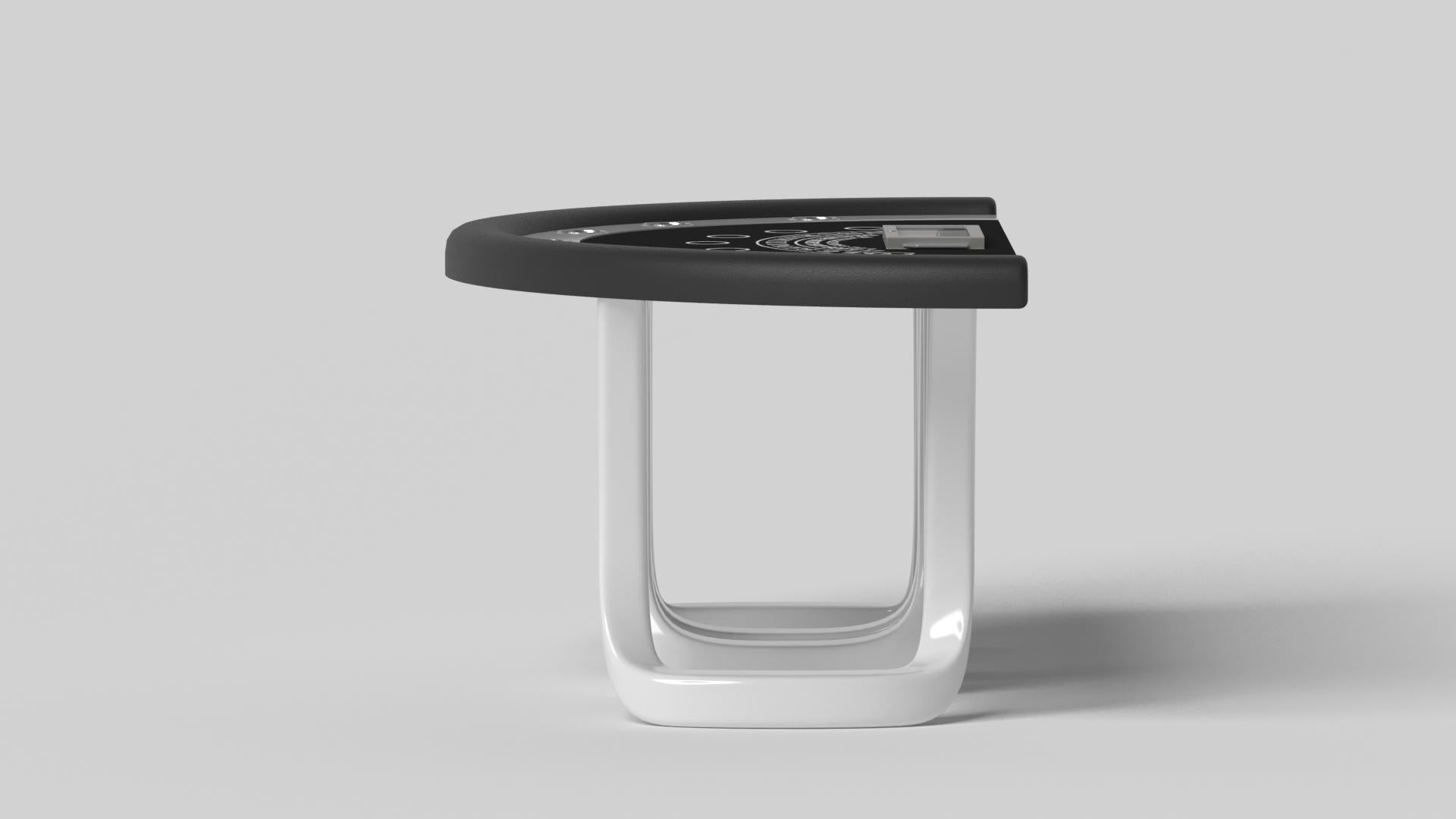 Modern Elevate Customs Draco Black Jack Tables / Solid Pantone White Color in 7'4