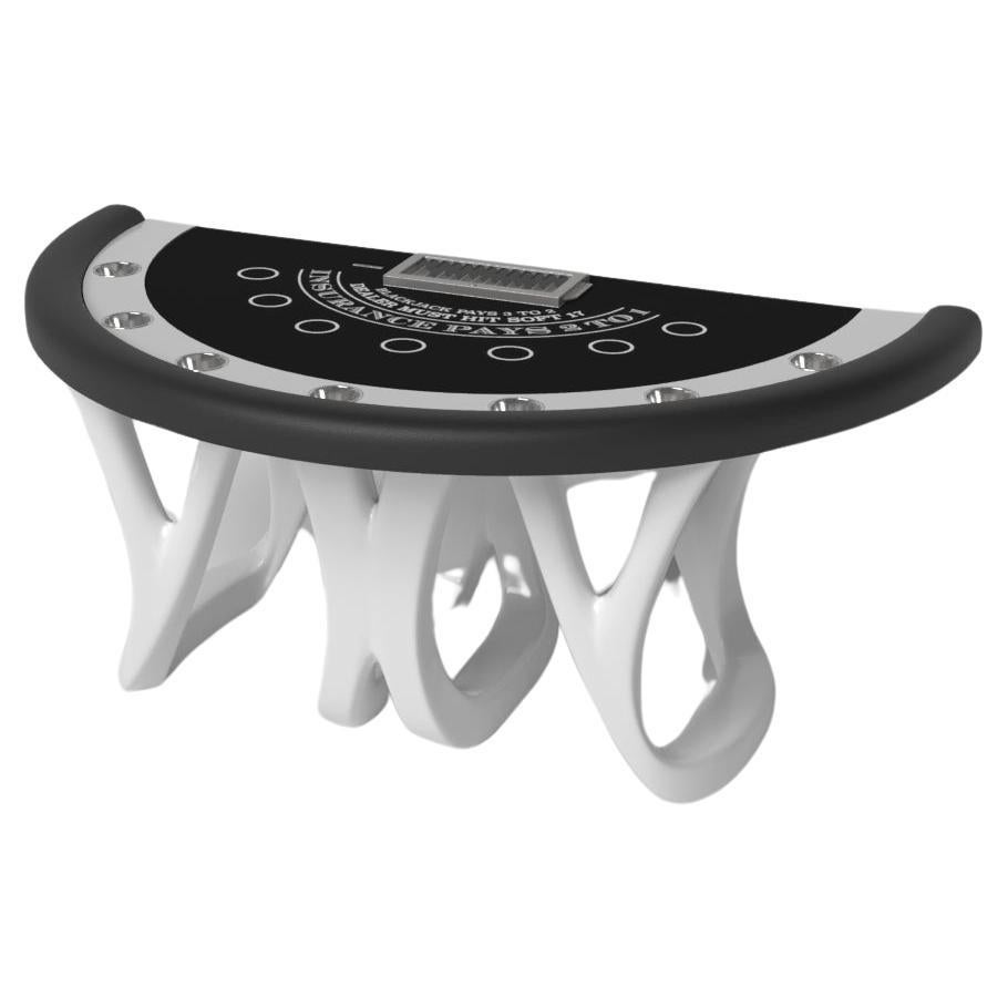Elevate Customs Draco Black Jack Tables / Solid Pantone White Color in 7'4" -USA For Sale