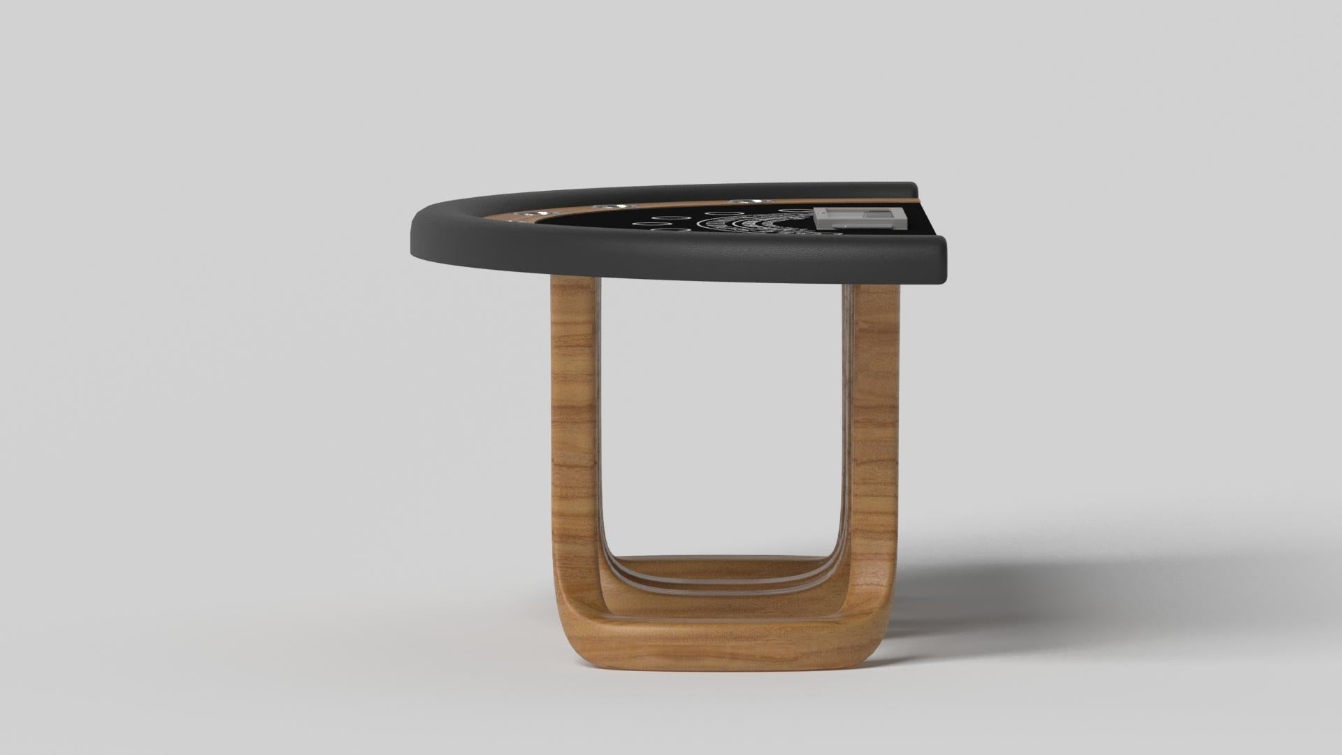 Modern Elevate Customs Draco Black Jack Tables / Solid Teak Wood Color in 7'4