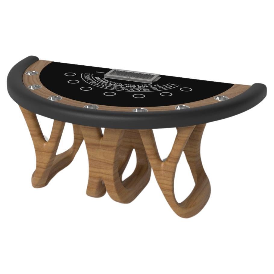 Elevate Customs Draco Black Jack Tables / Solid Teak Wood Color in 7'4" - USA For Sale