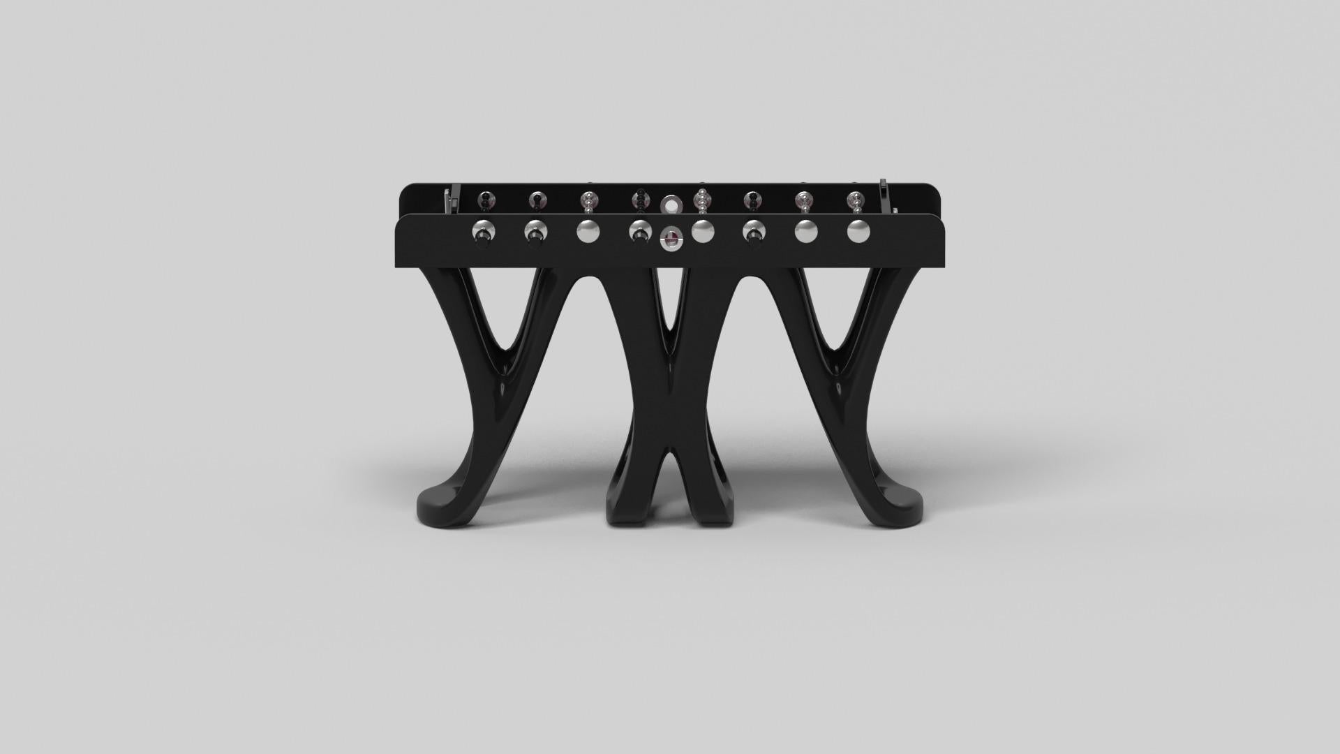 Hand-Crafted Elevate Customs Draco Foosball Table/Solid Pantone Black Color in 5'-Made in USA For Sale