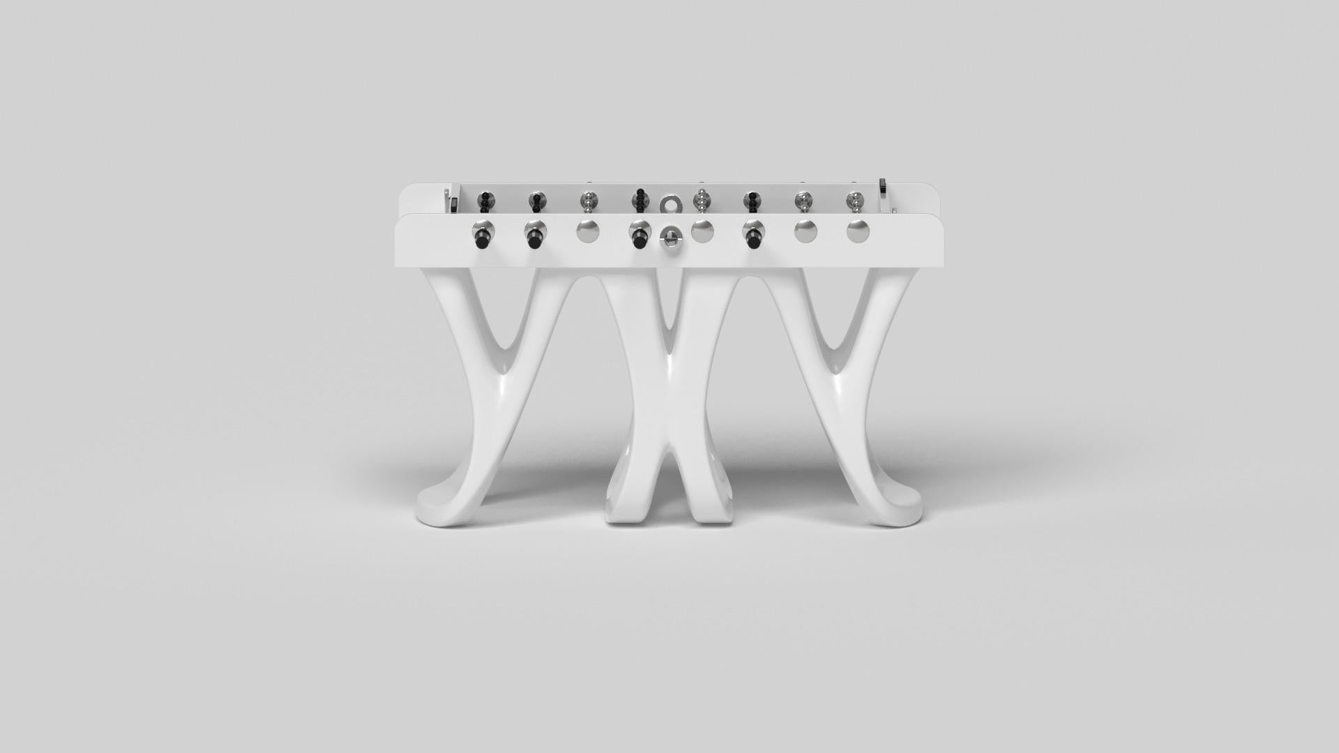 Hand-Crafted Elevate Customs Draco Foosball Table/Solid Pantone White Color in 5'-Made in USA For Sale
