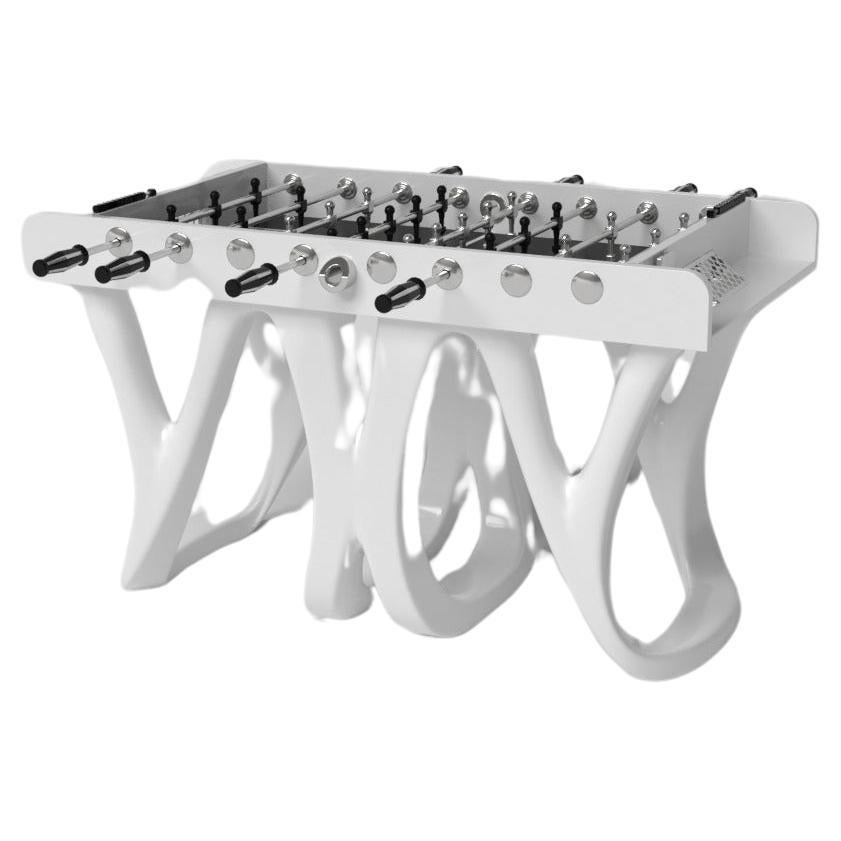 Elevate Customs Draco Foosball Table/Solid Pantone White Color in 5'-Made in USA For Sale