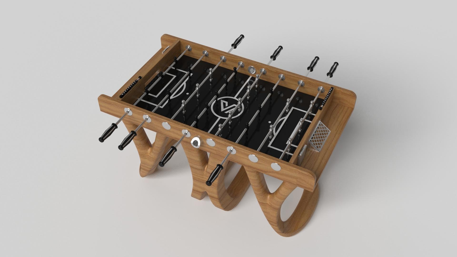 Modern Elevate Customs Draco Foosball Tables / Solid Teak Wood in 5' - Made in USA For Sale
