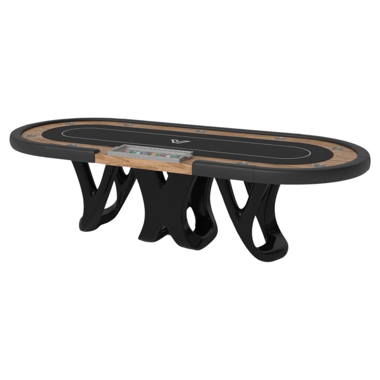 Elevate Customs Draco Poker Tables / Solid Curly Maple Wood in 8'8" -Made in USA For Sale