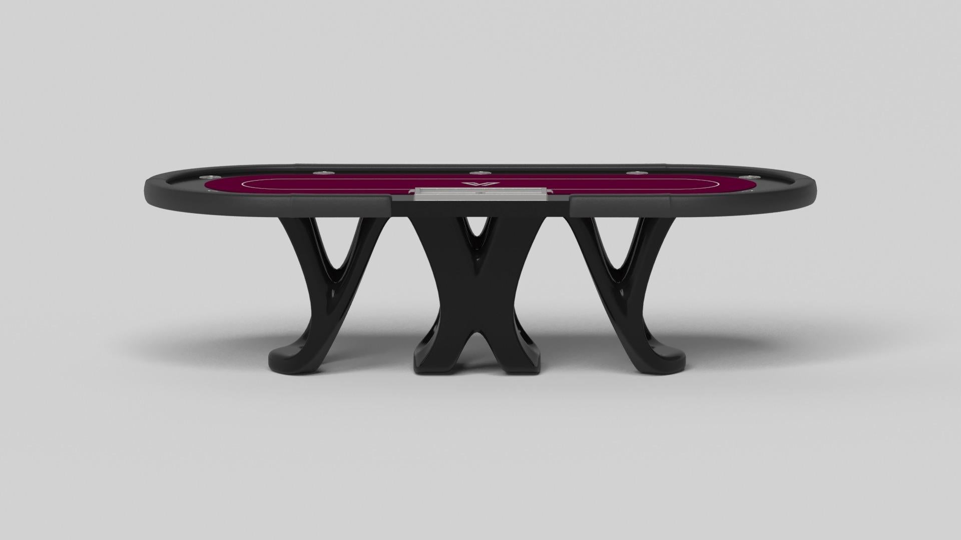 American Elevate Customs Draco Poker Tables / Solid Pantone Black Color in 8'8
