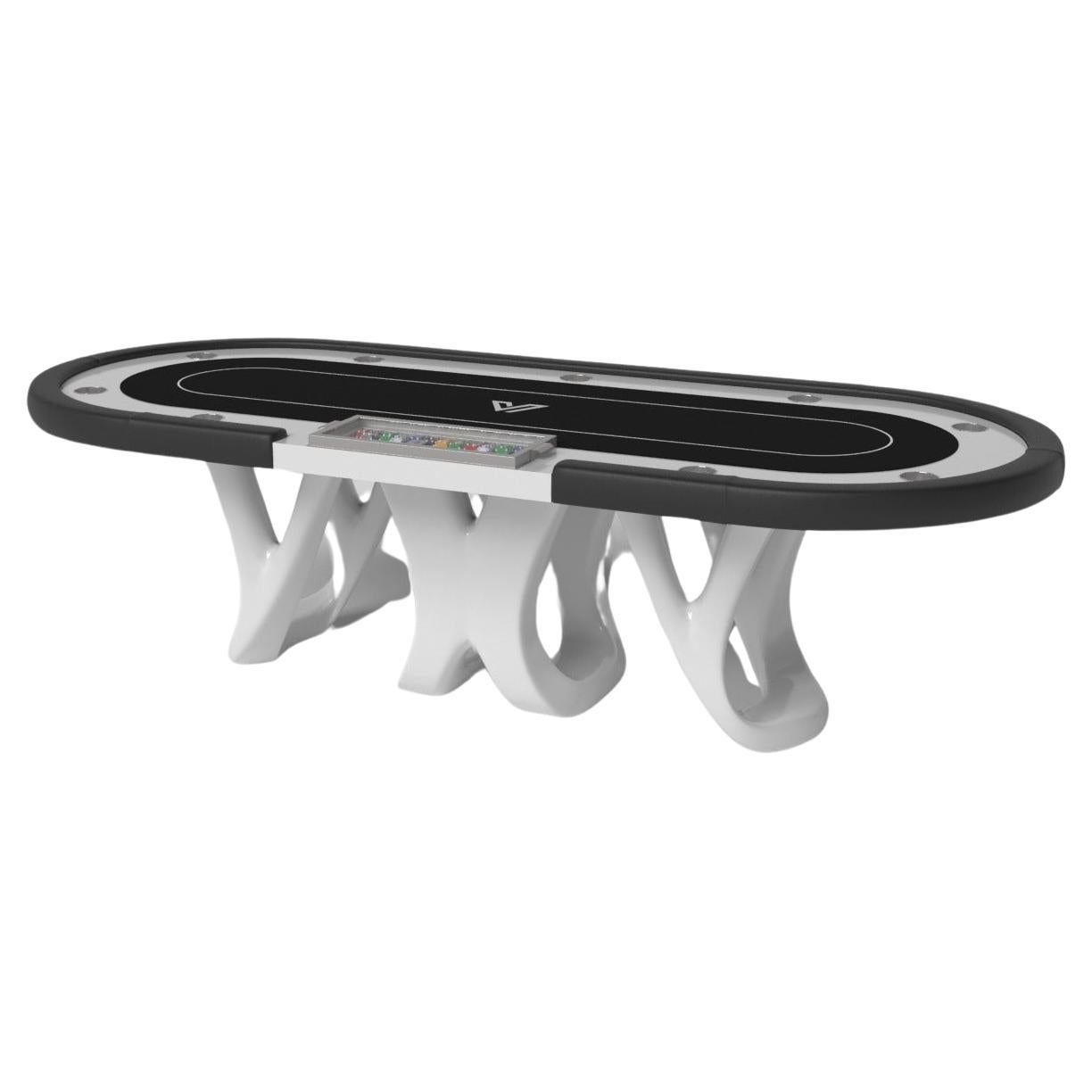 Elevate Customs Draco Poker Tables / Solid Pantone White Color in 8'8" - USA