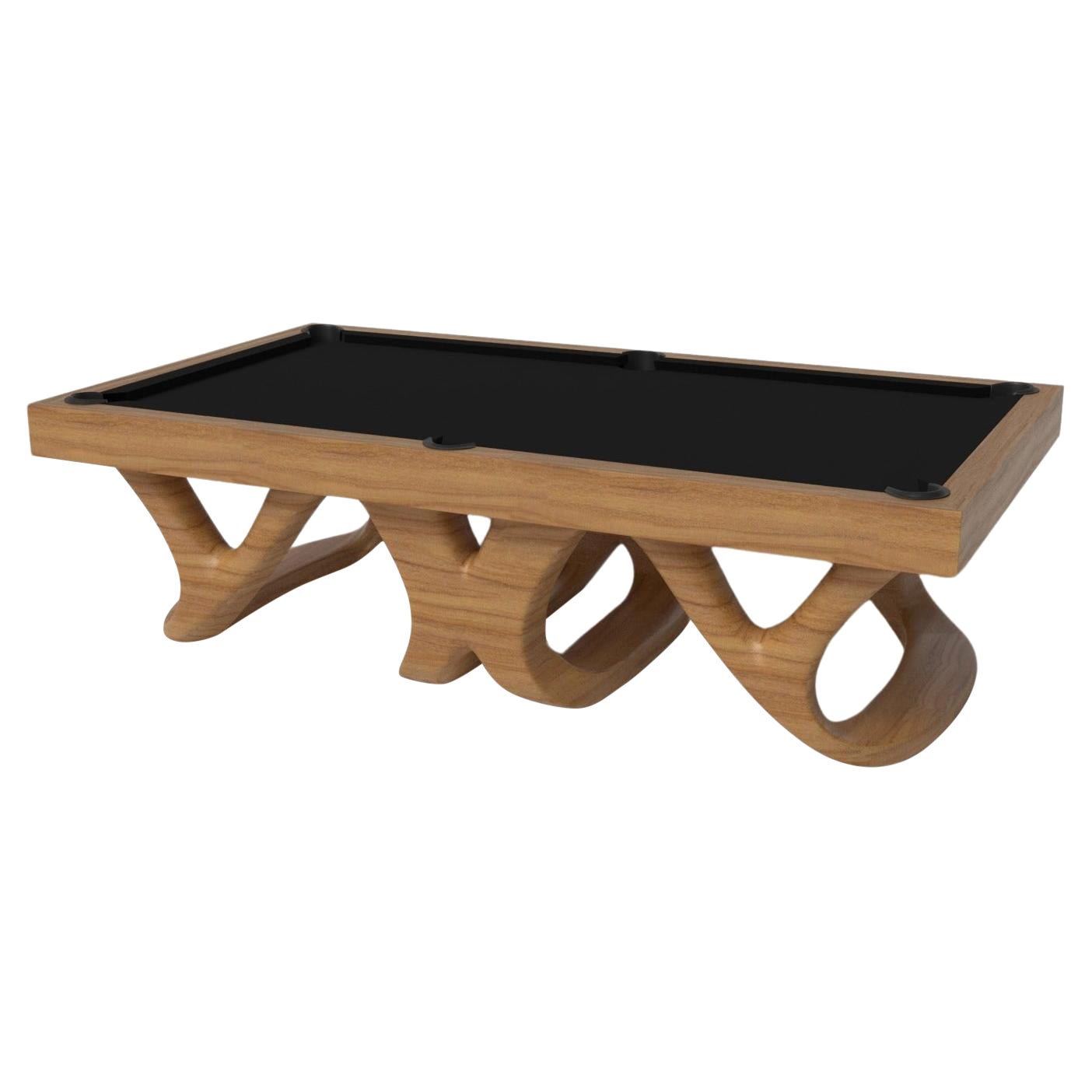 Tavolo da biliardo Draco di Elevate Customs / in legno massiccio di teak da 9' - Made in USA