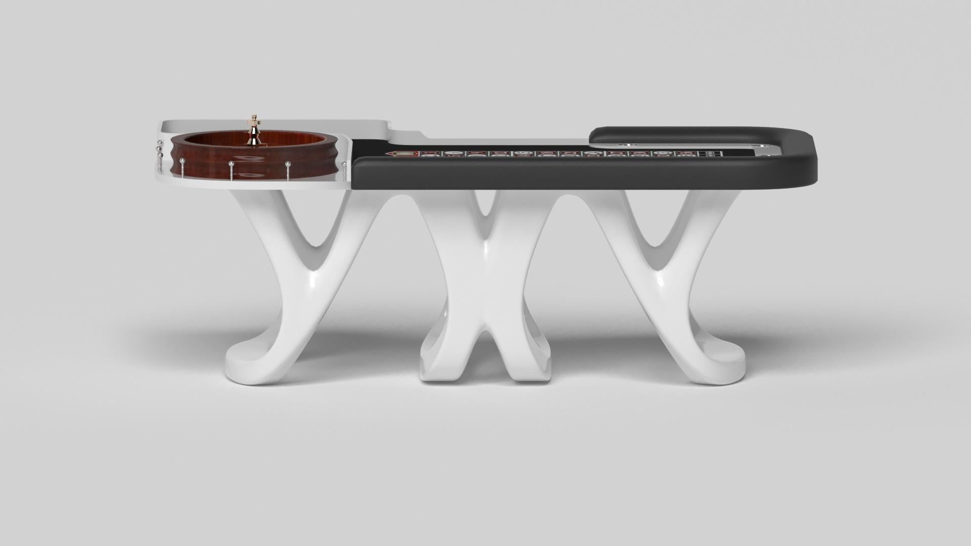 Modern Elevate Customs Draco Roulette Tables / Solid Pantone White Color in 8'2