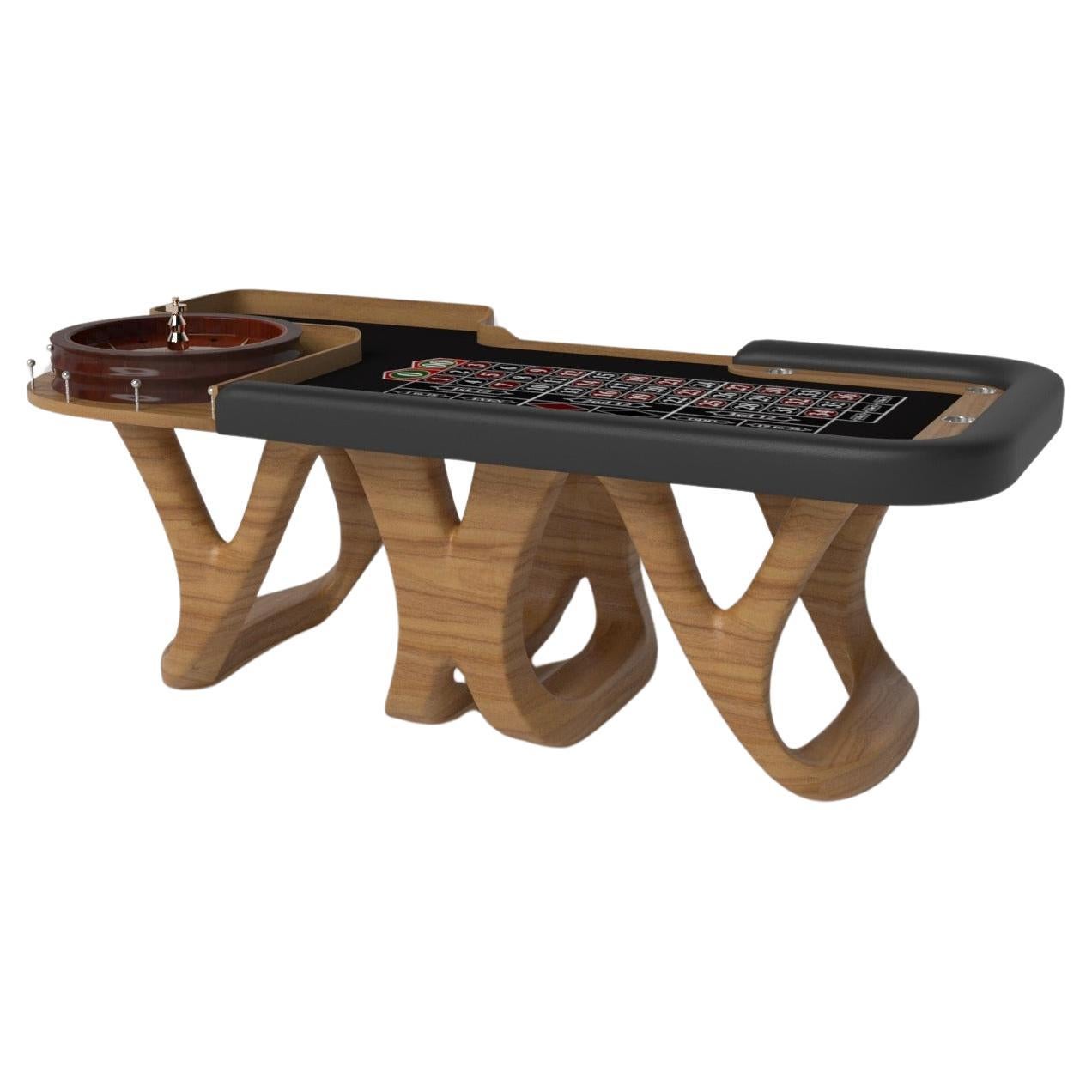 Elevate Customs Draco Roulette Tables / Solid Teak Wood in 8'2" - Made in USA For Sale