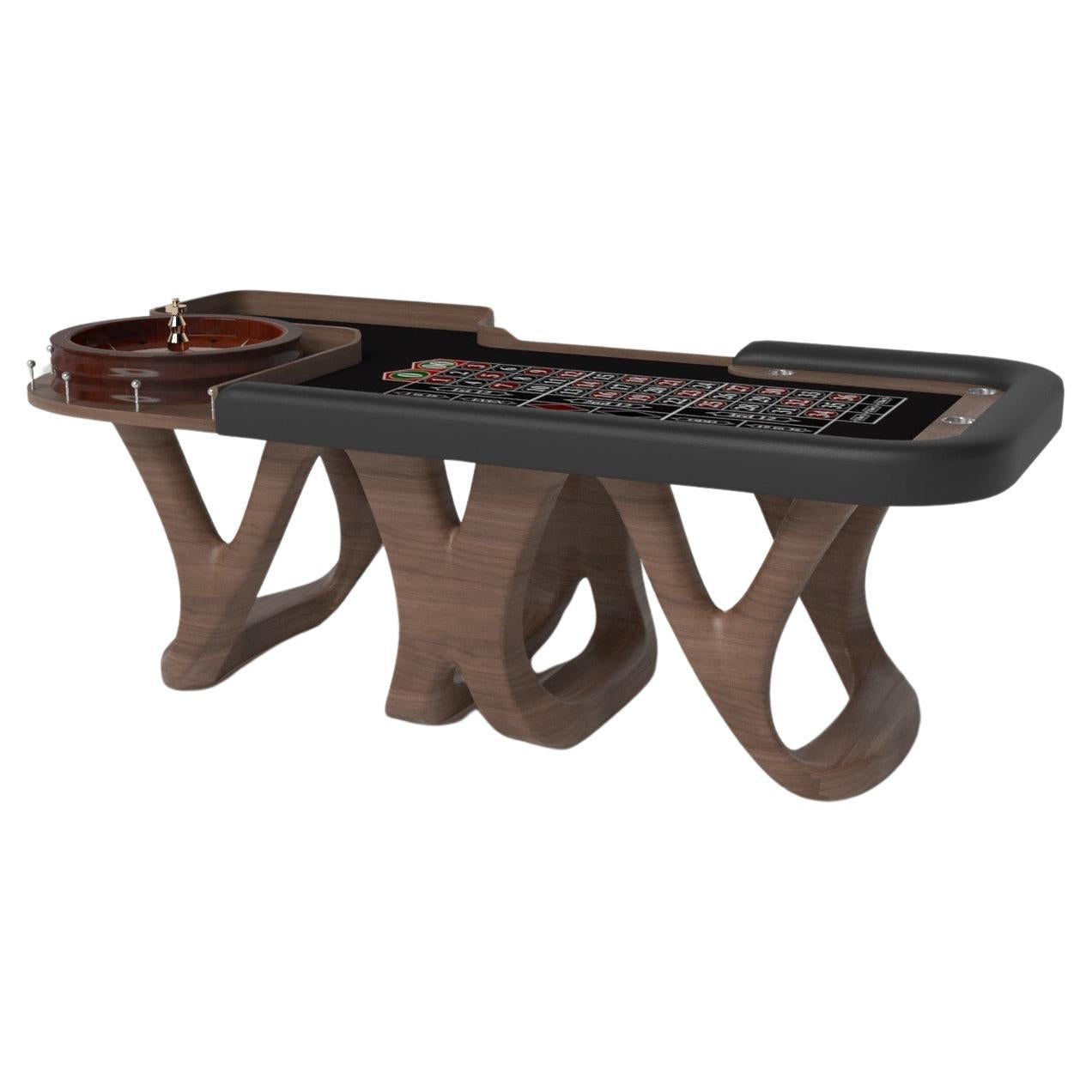 Elevate Customs Draco Roulette Tables / Solid Walnut Wood in 8'2" - Made in USA For Sale