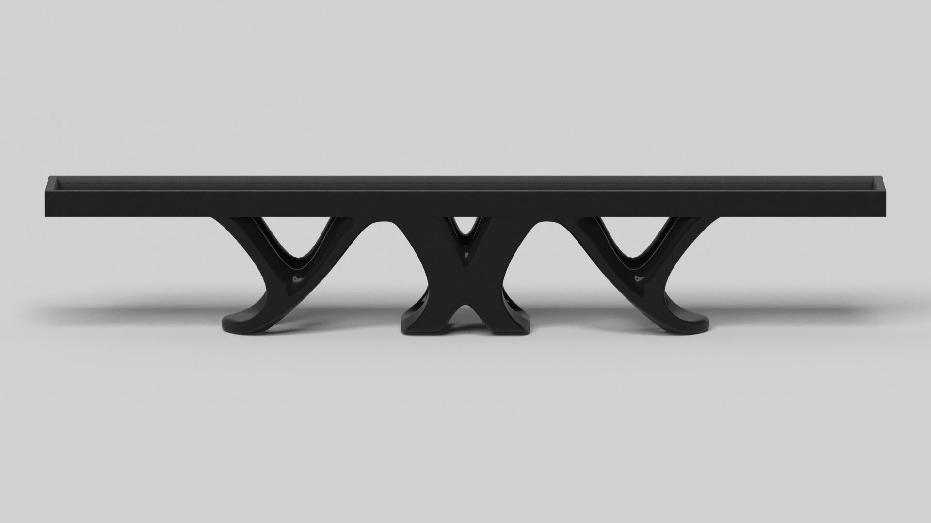 American Elevate Customs Draco Shuffleboard Tables /Solid Pantone Black Color in 14' -USA For Sale