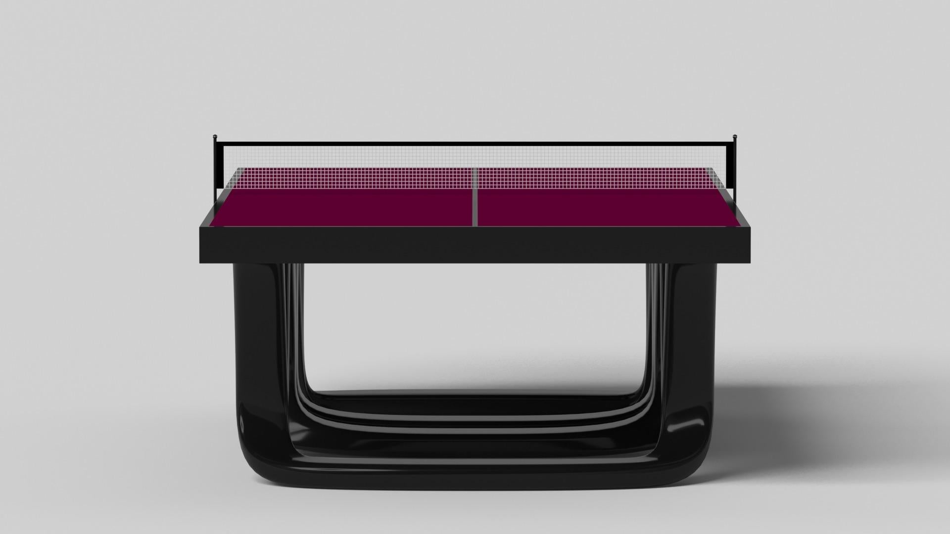 Modern Elevate Customs Draco Tennis Table /Solid Pantone Black Color in 9' -Made in USA For Sale