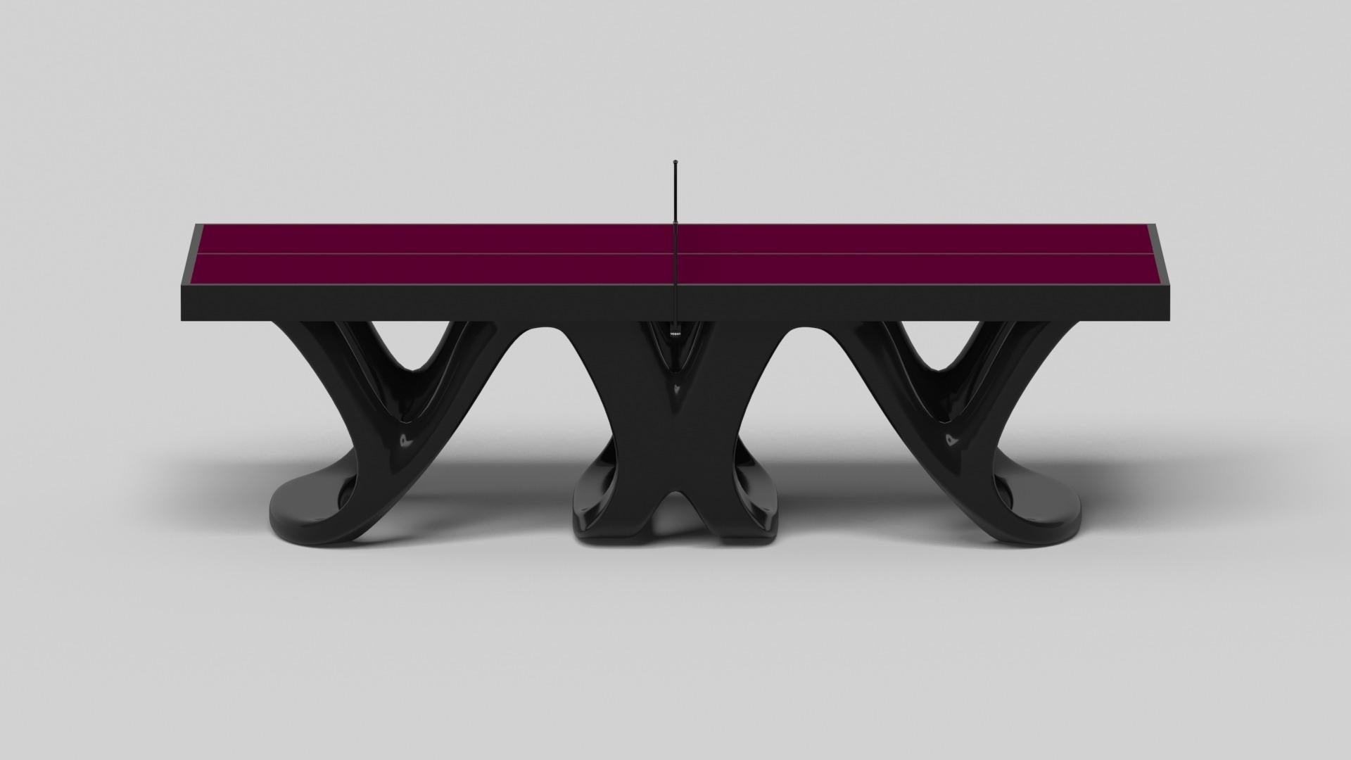 American Elevate Customs Draco Tennis Table /Solid Pantone Black Color in 9' -Made in USA For Sale