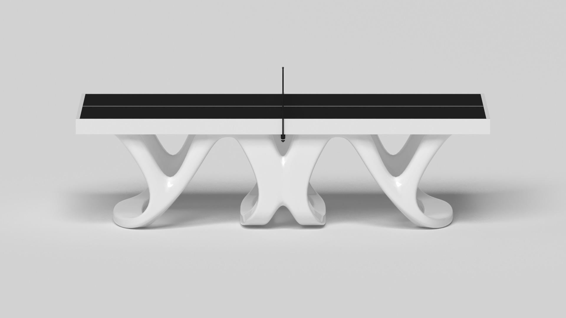 American Elevate Customs Draco Tennis Table /Solid Pantone White Color in 9' -Made in USA For Sale
