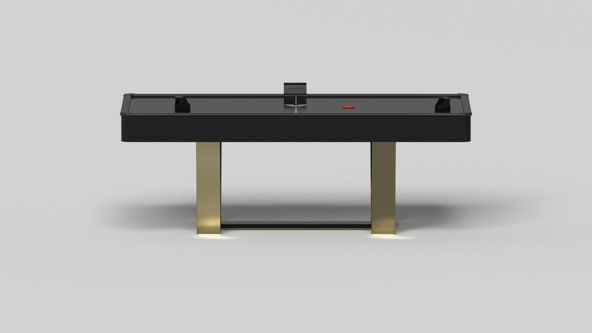 Modern Elevate Customs Elite Air Hockey Table/Solid Brass Sheet Metal in 7'-Made in USA For Sale