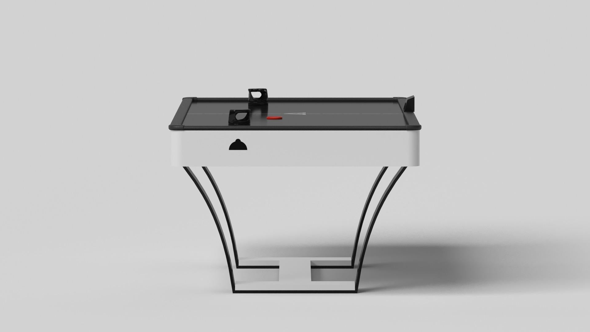 Modern Elevate Customs Elite Air Hockey Tables / Solid Pantone White in 7' -Made in USA For Sale