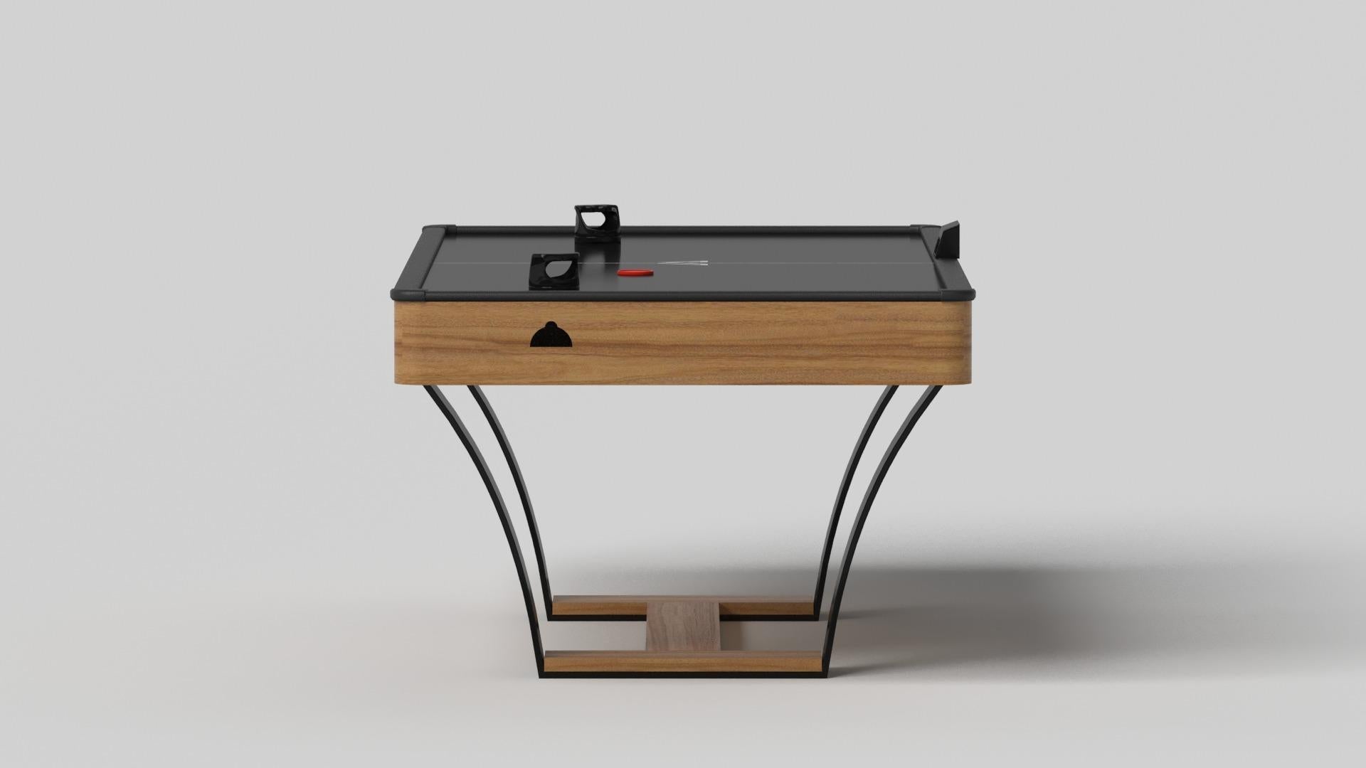 Modern Elevate Customs Elite Air Hockey Tables / Solid Teak Wood in 7' - Made in USA For Sale