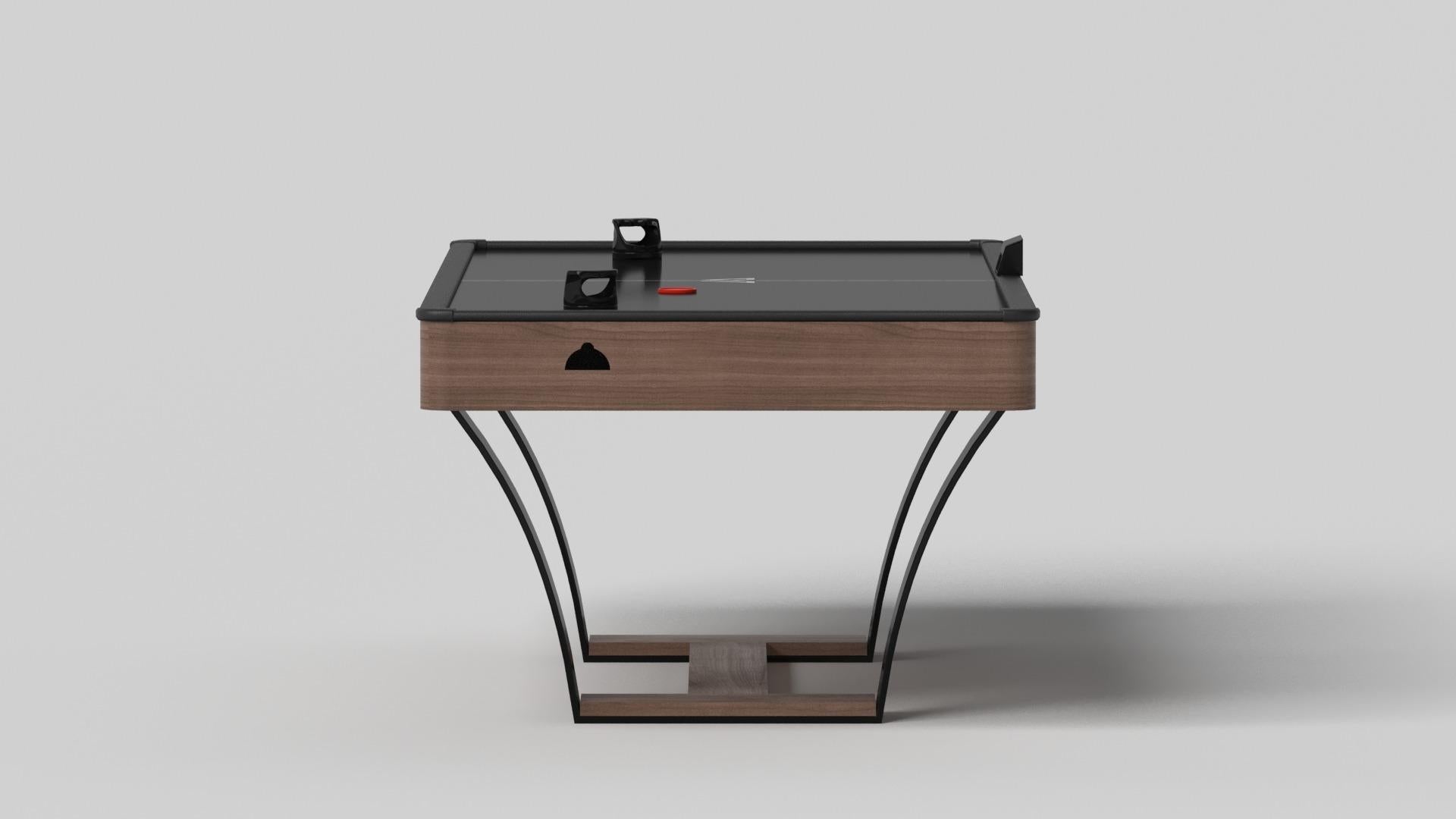Modern Elevate Customs Elite Air Hockey Tables / Solid Walnut Wood in 7' - Made in USA For Sale