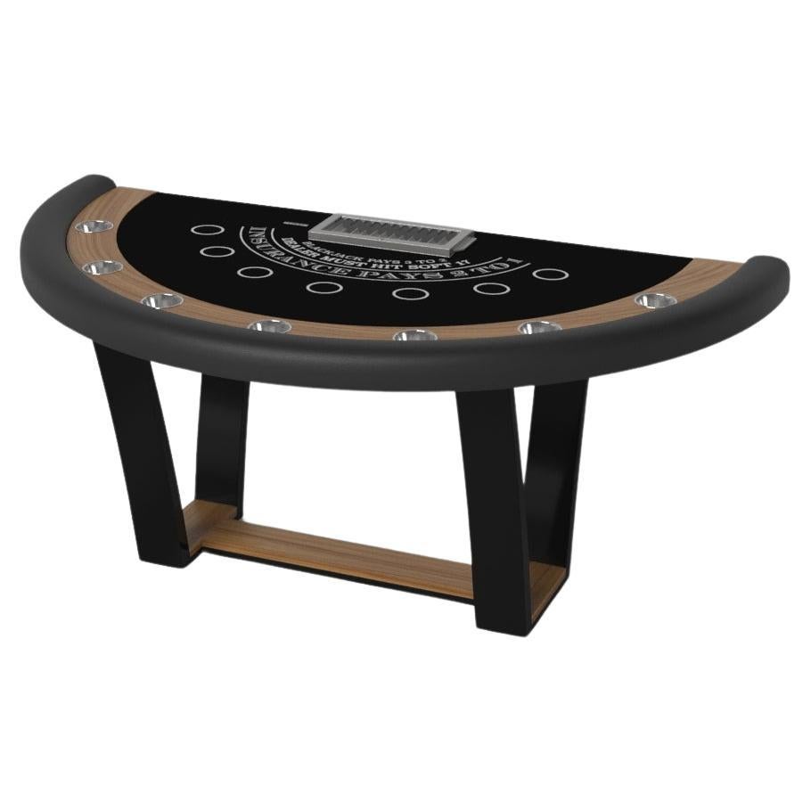 Elevate Customs Elite Black Jack Tables / Solid Teak Wood in 7'4" - Made in USA For Sale