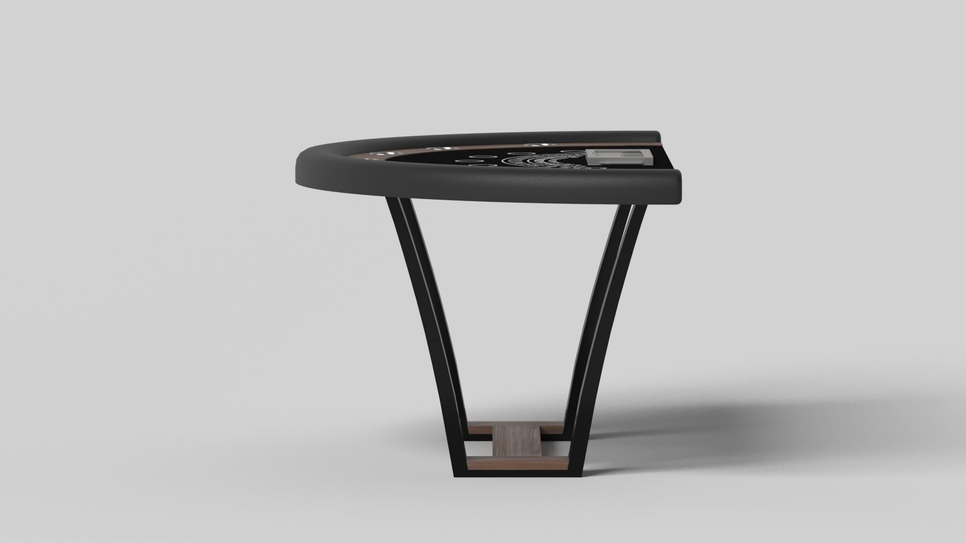 Modern Elevate Customs Elite Black Jack Tables /Solid Walnut Wood in 7'4