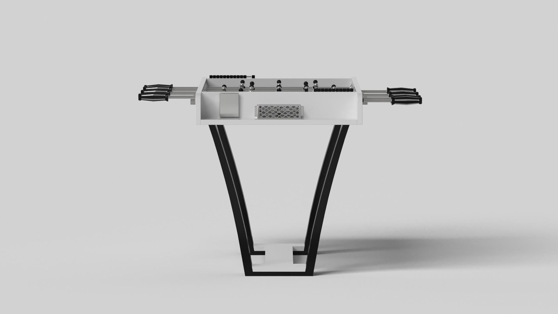 Modern Elevate Customs Elite Foosball Table/Solid Pantone White Color in 5'-Made in USA For Sale