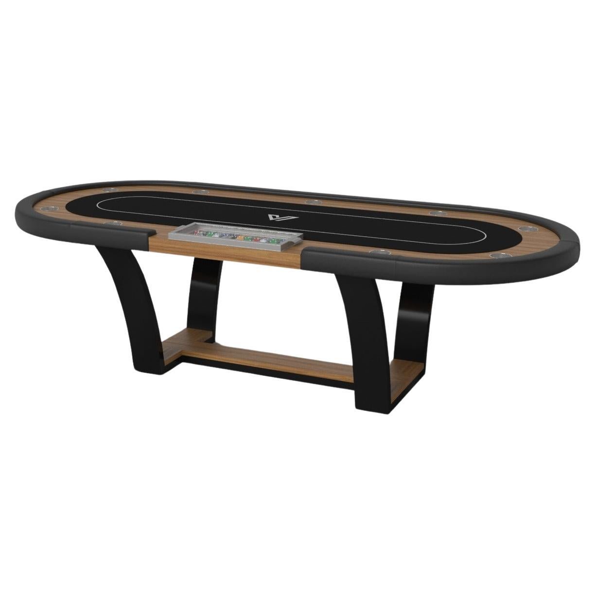 Elevate Customs Elite Poker Tables / Solid Teak Wood in 8'8" - Made in USA For Sale
