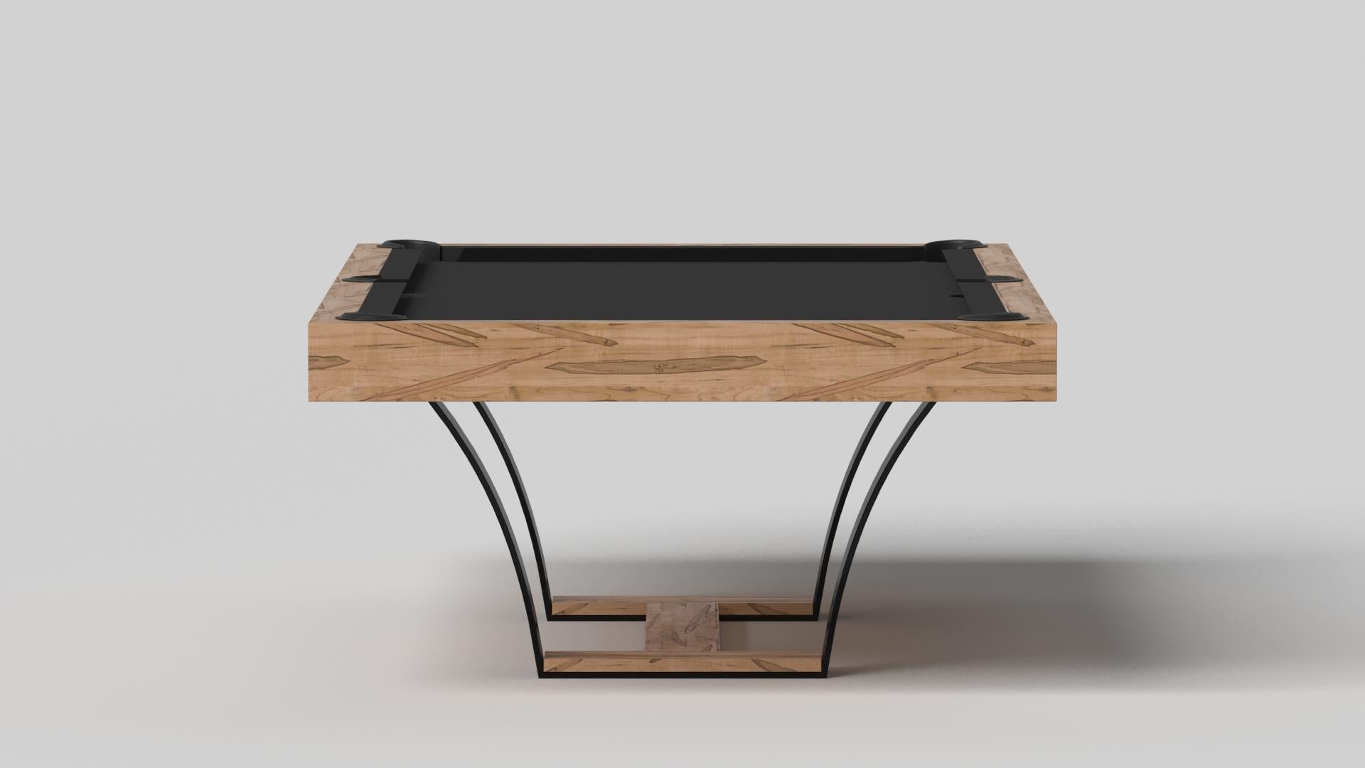 Modern Elevate Customs Elite Pool Table / Solid Curly Maple Wood in 7'/8' -Made in USA For Sale