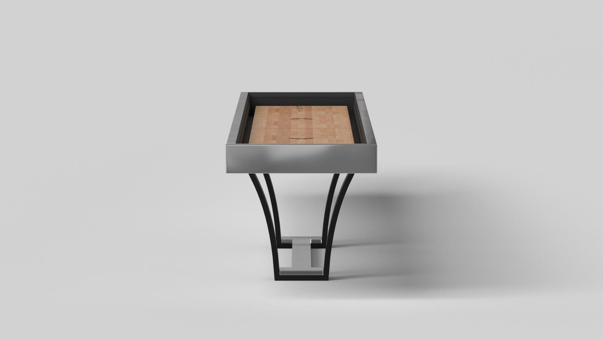 Moderne Elevate Customs Elite Shuffleboard Table/Étiquette en acier inoxydable en 22' -USA en vente