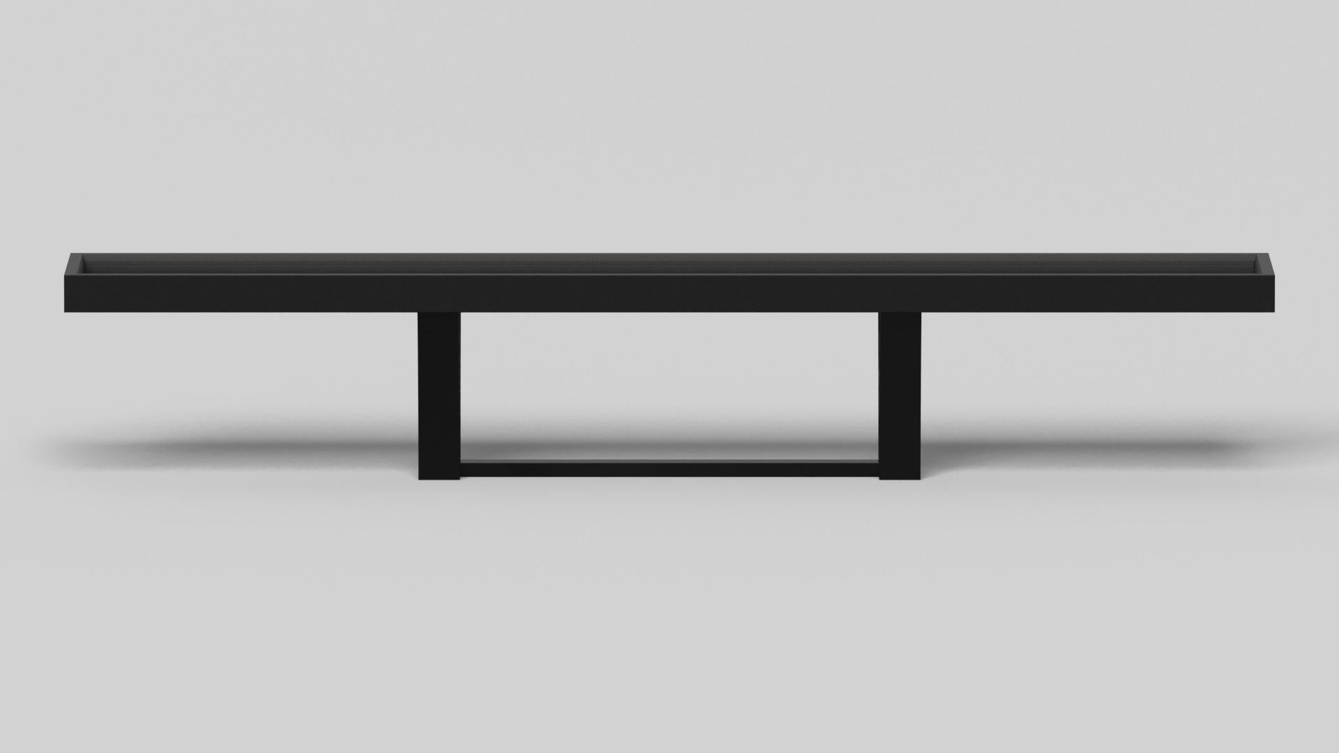 American Elevate Customs Elite Shuffleboard Tables /Solid Pantone Black Color in 12' -USA For Sale