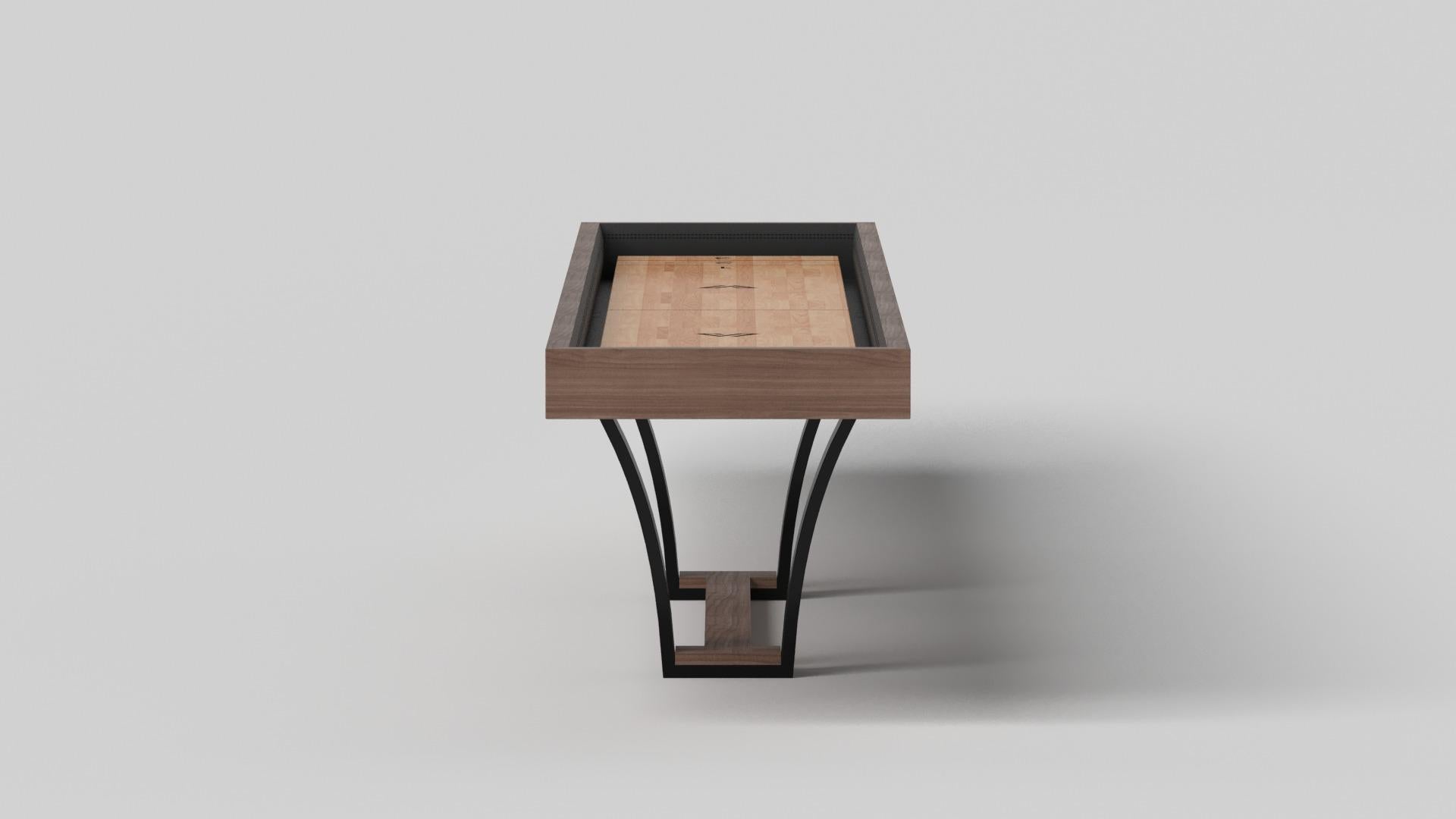 Modern Elevate Customs Elite Shuffleboard Tables / Solid Walnut Wood in 12' - USA For Sale