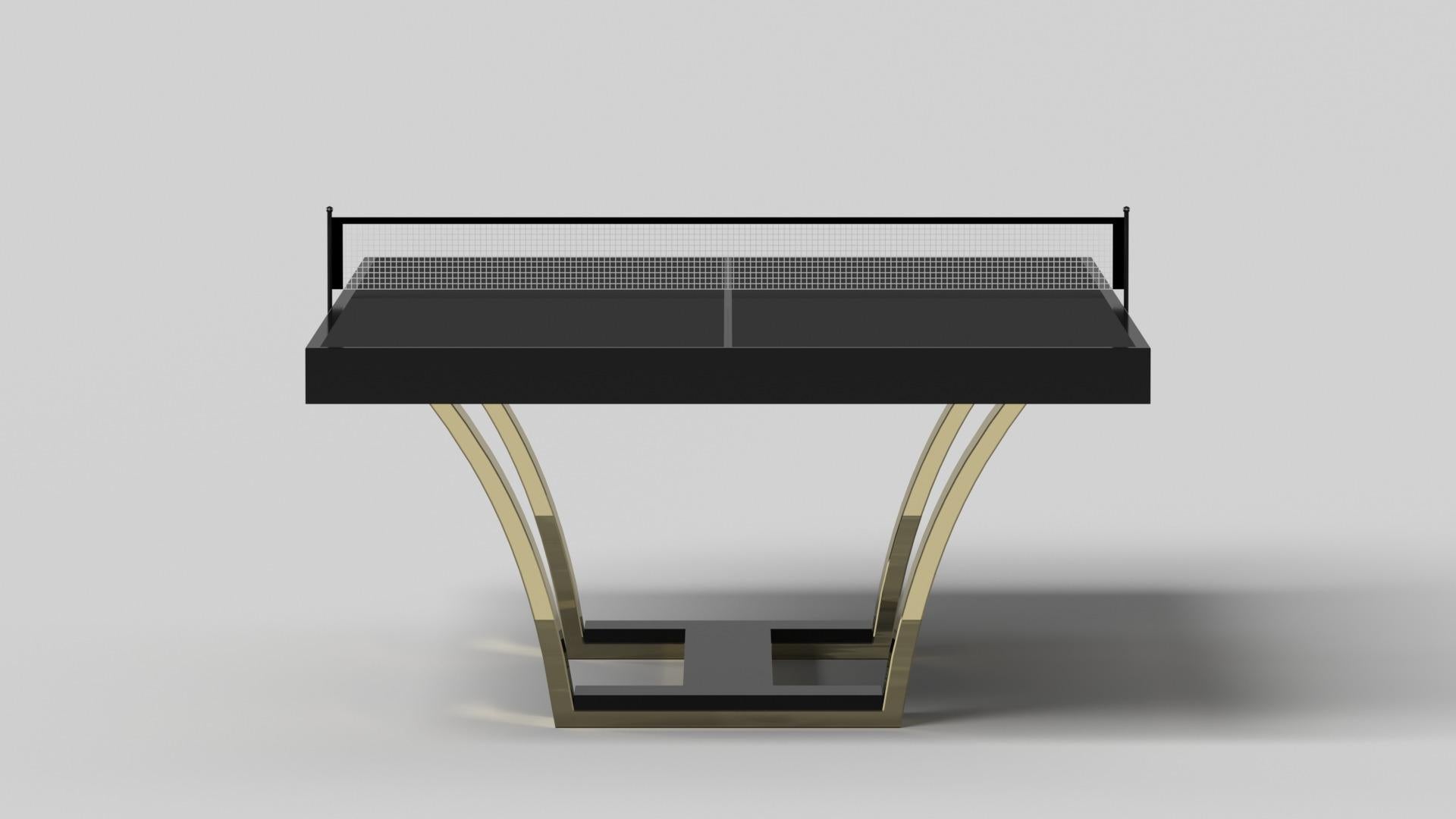 Modern Elevate Customs Elite Tennis Table / Solid Brass Metal in 9' - Made in USA For Sale