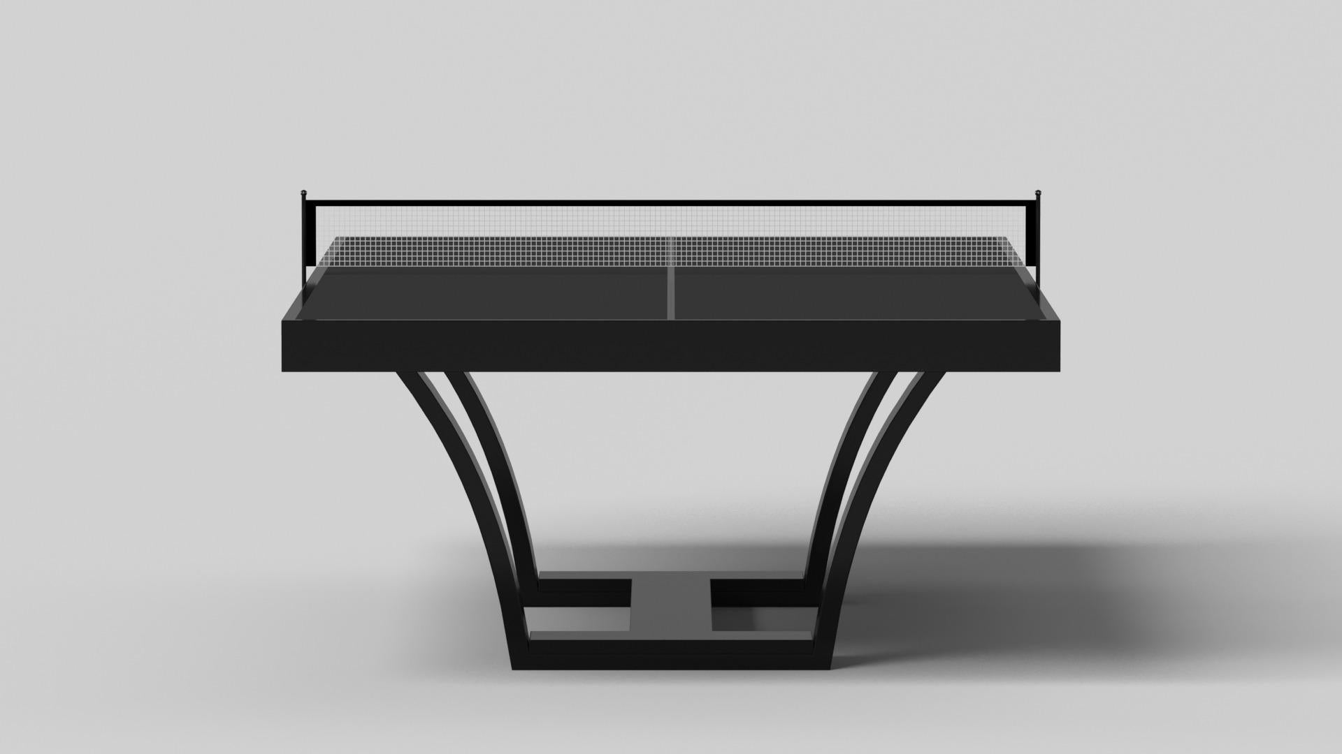 Modern Elevate Customs Elite Tennis Table /Solid Pantone Black Color in 9' -Made in USA For Sale